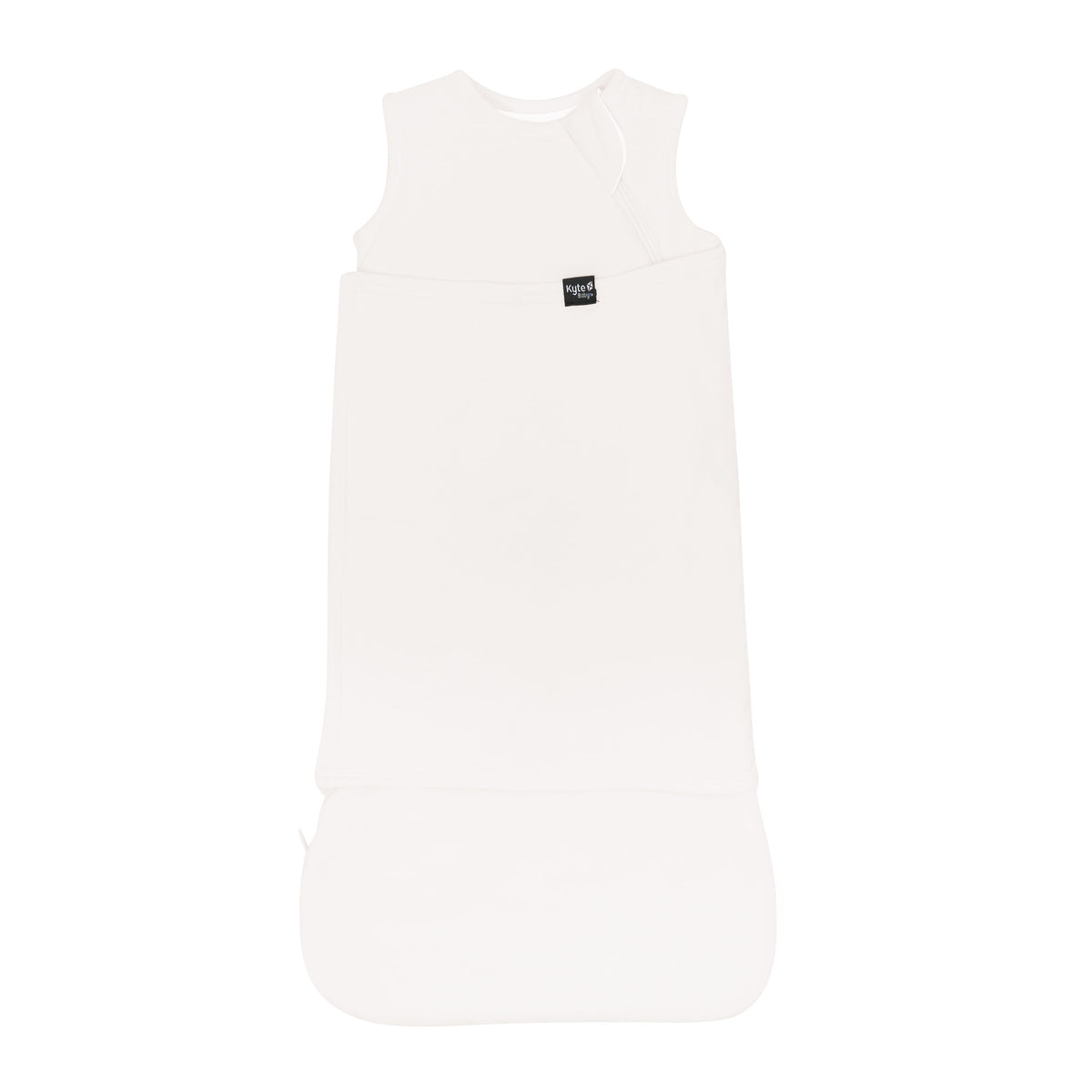 Sleep Bag Swaddler in Cloud 1.0 shown swaddled