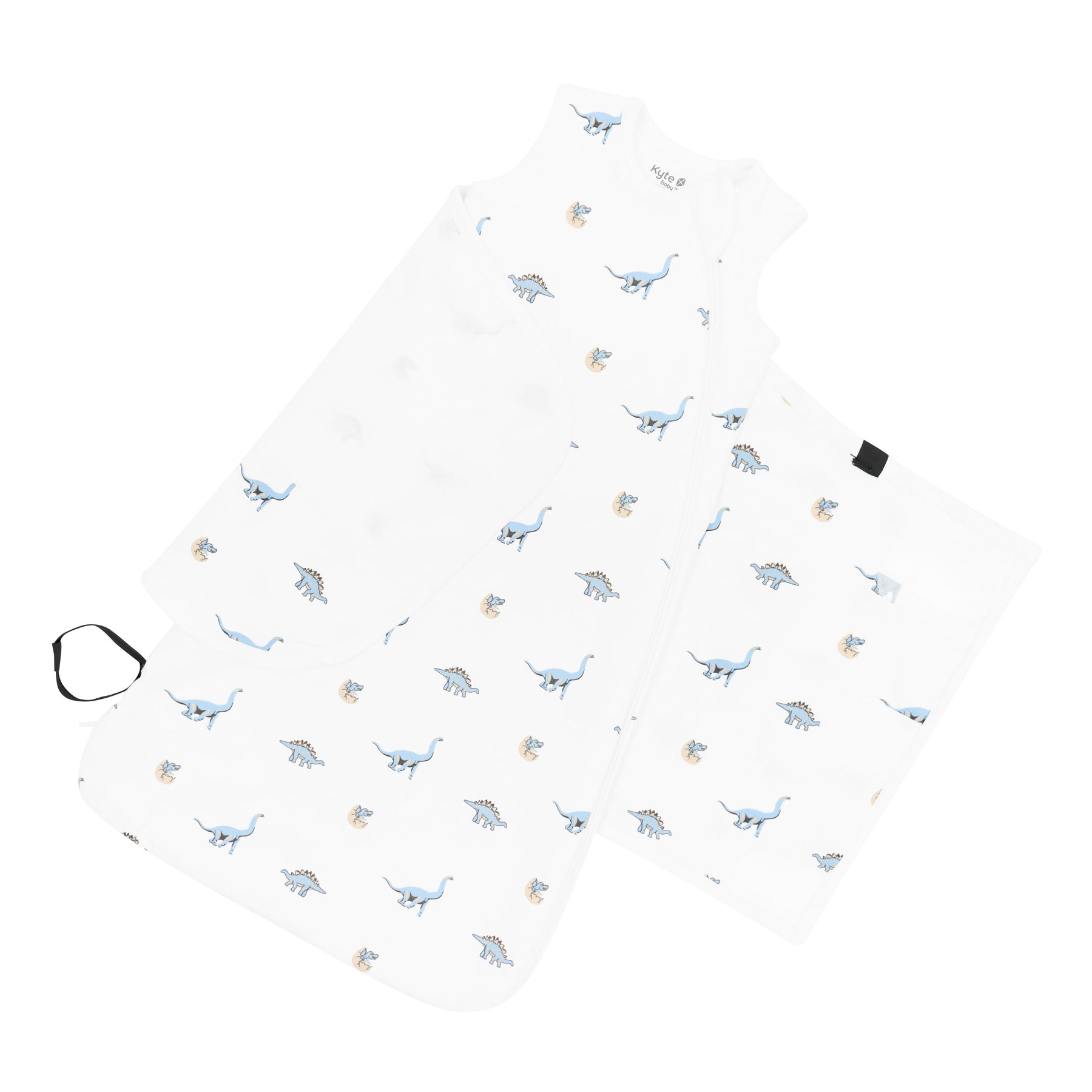 Adjustable velcro shown on the swaddle wrap on the Sleep Bag Swaddler in Jurassic 1.0