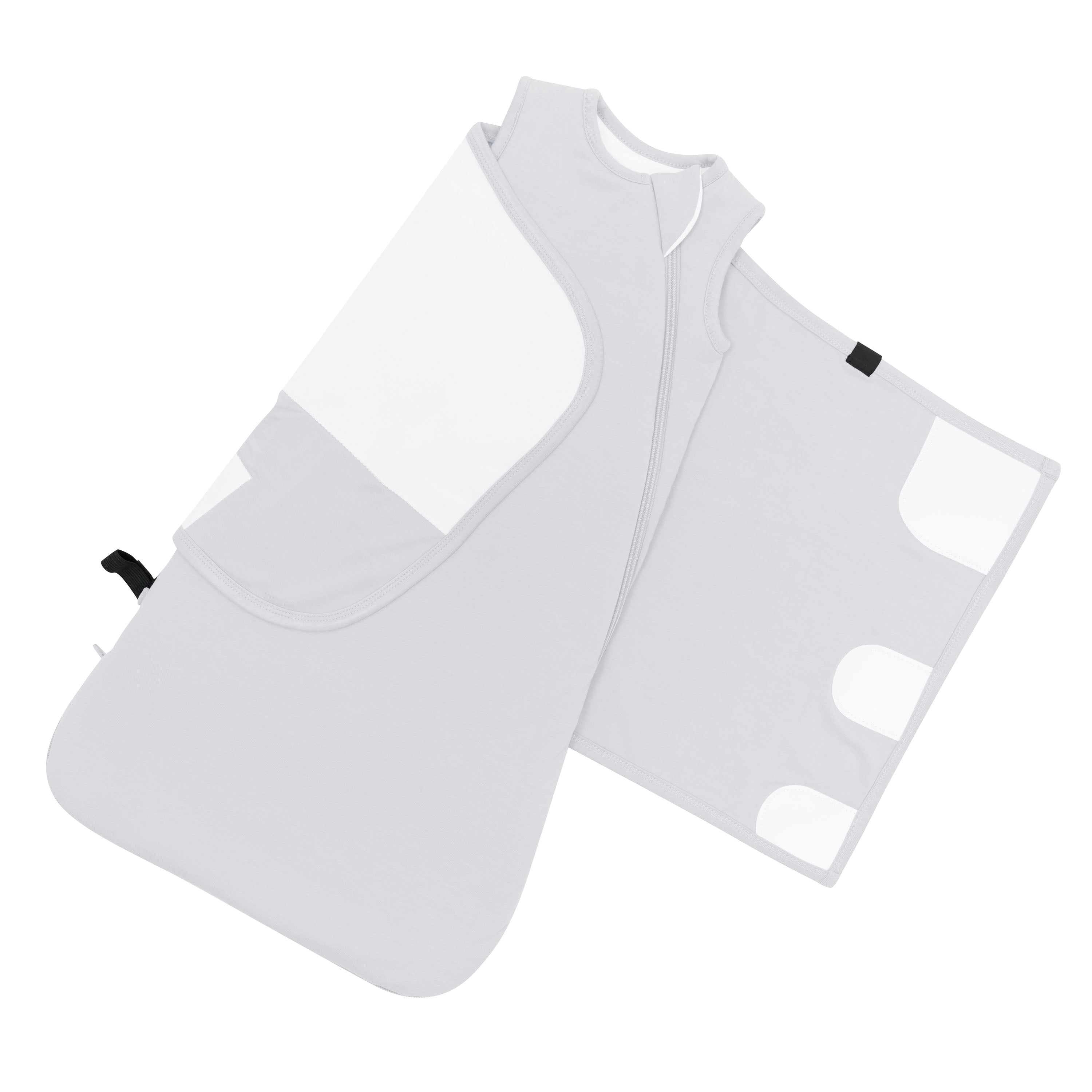 Adjustable velcro wrap shown on the Sleep Bag Swaddler in Storm 1.0