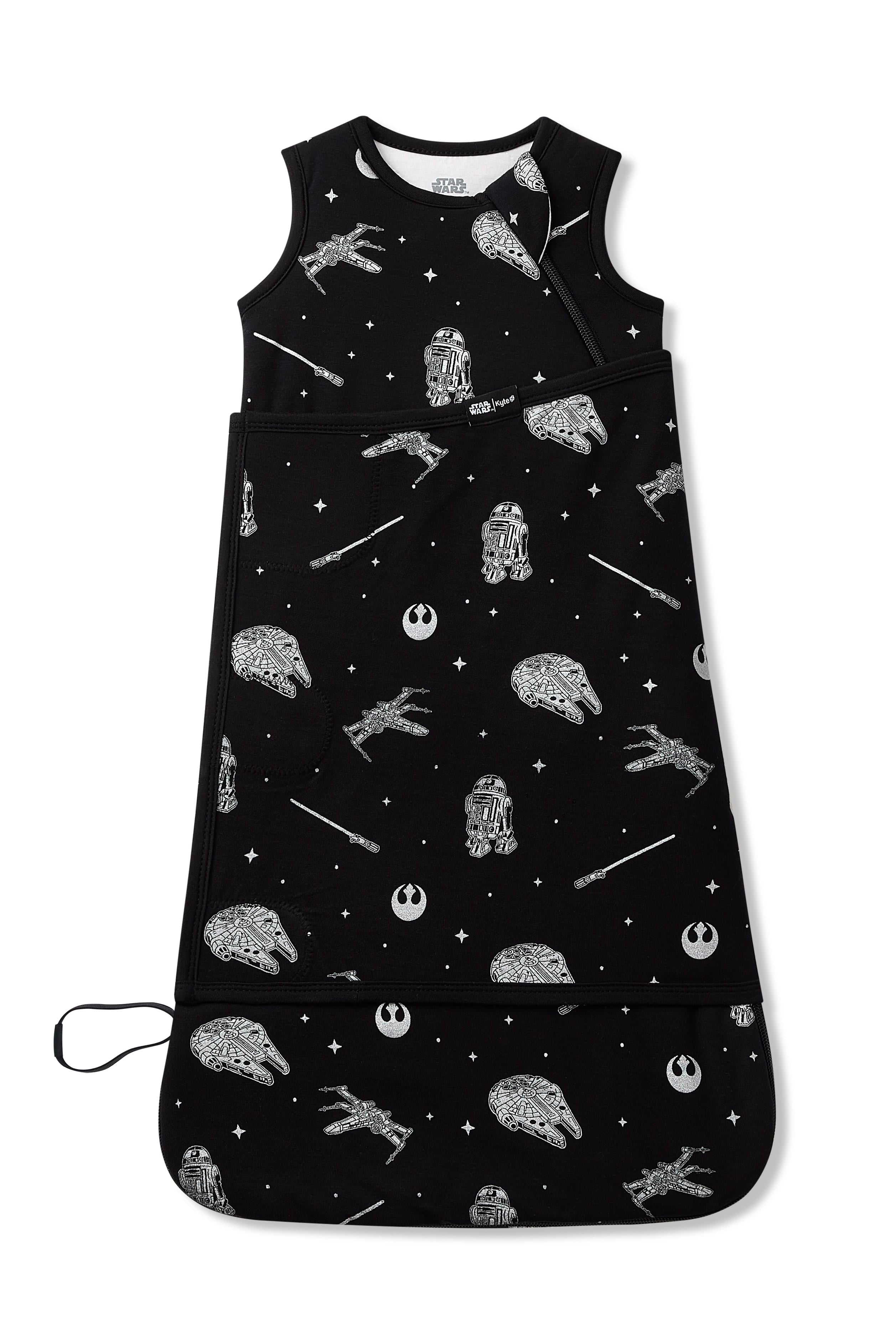 Sleep Bag Swaddler in STAR WARS™ 1.0 shown swaddled on a white surface