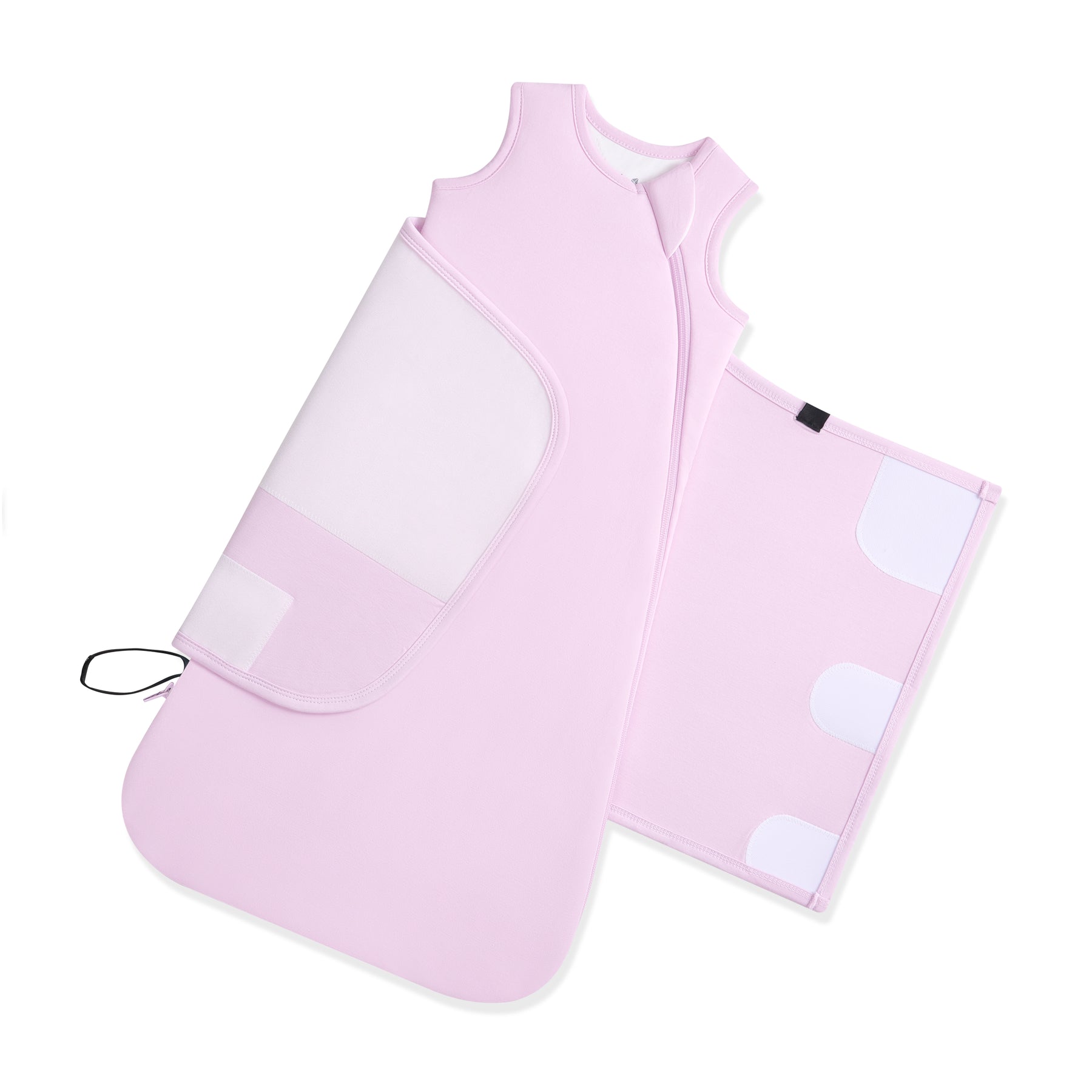 Purple baby sleep bag swaddler on a white background showing swaddler band