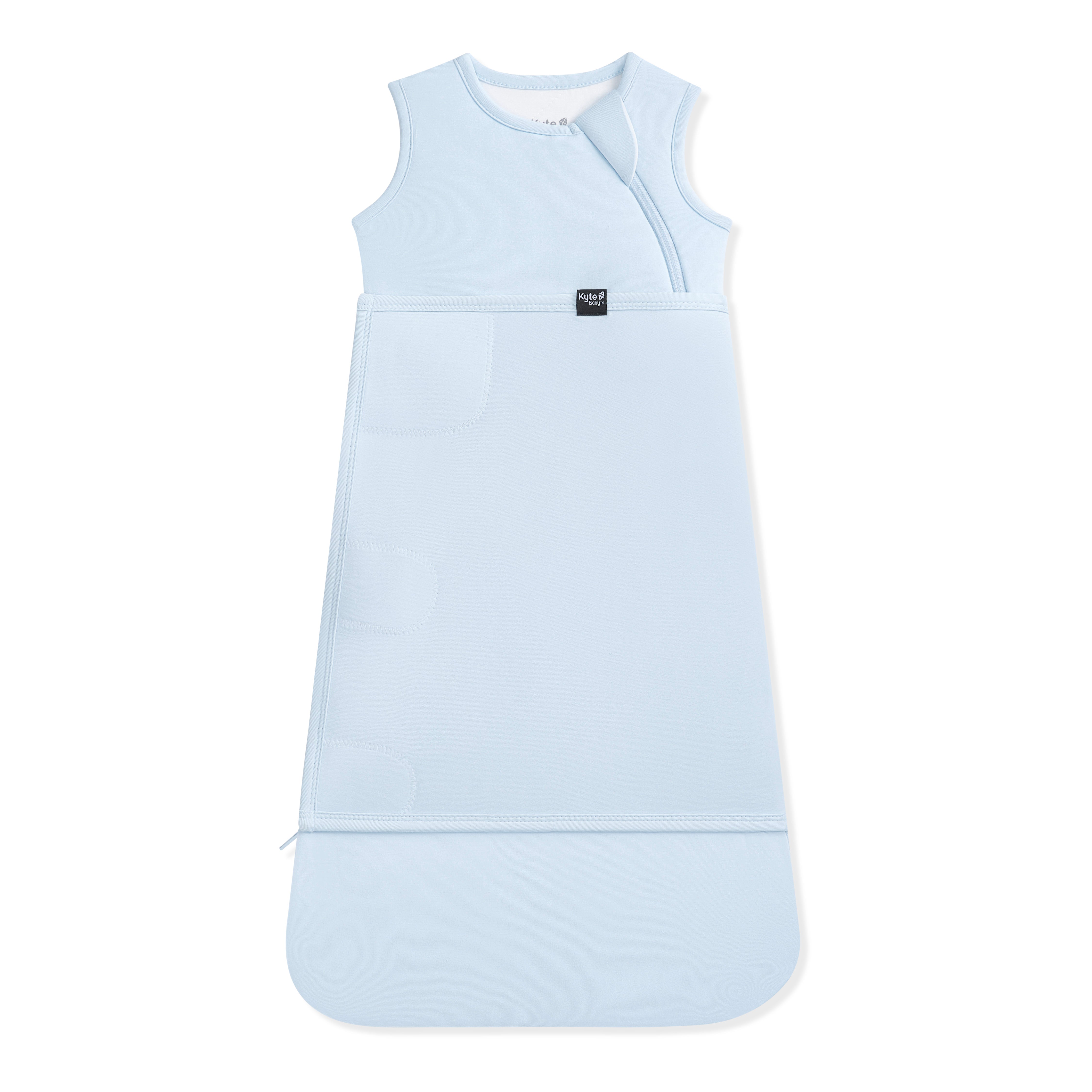 Sleep Bag Swaddler in Breeze 1.0 shown swaddled