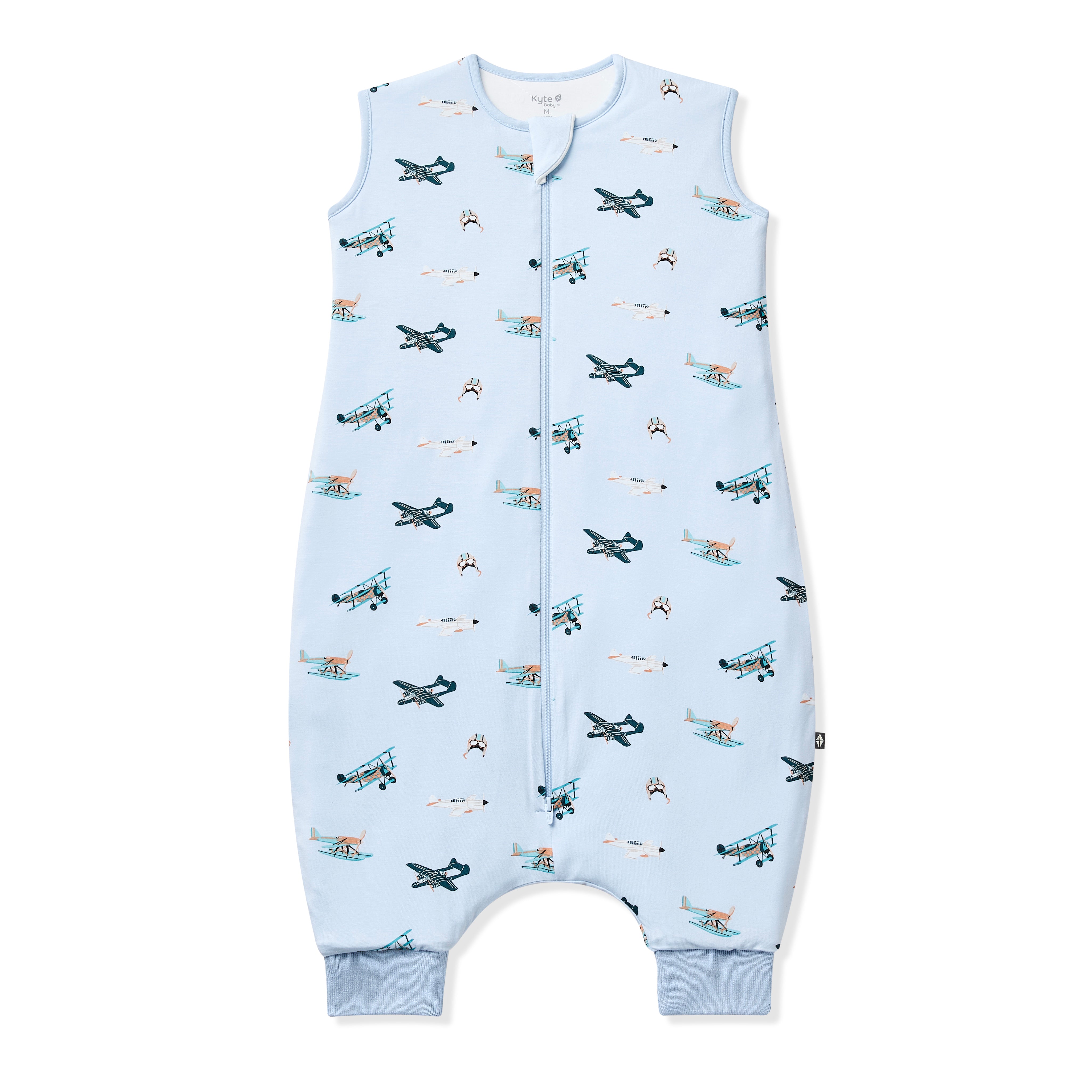 Sleep Bag Walker in Take Off 1.0 shown zipped up on a white background