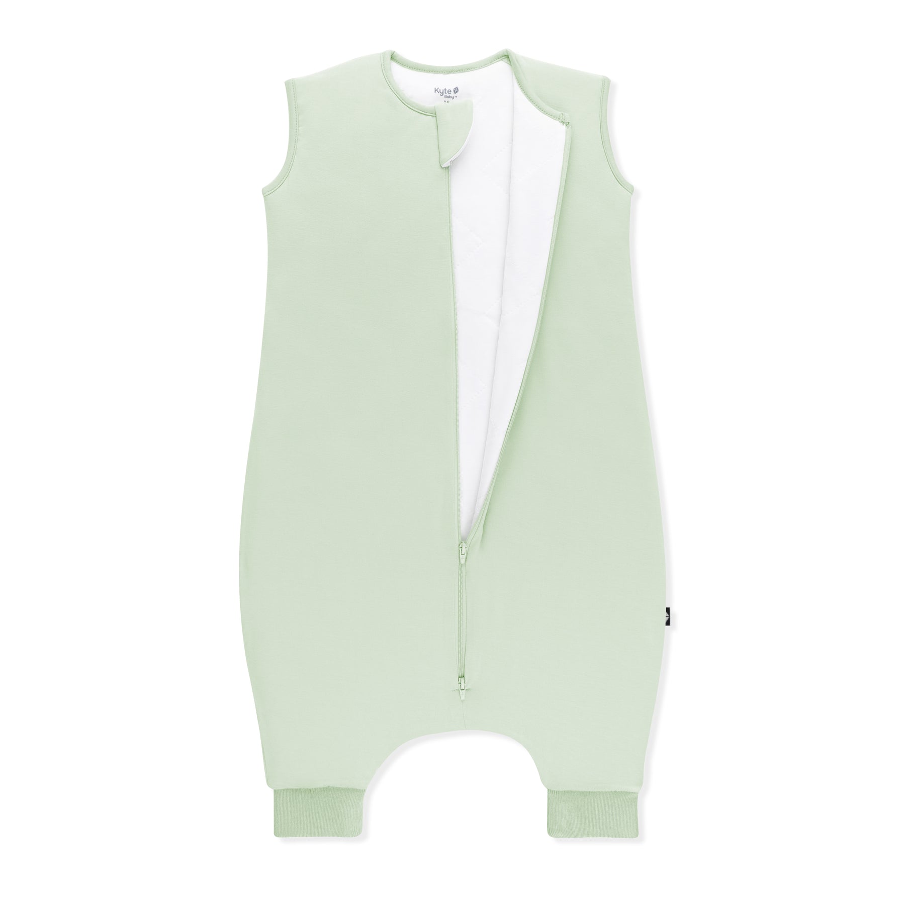 Sleep Bag Walker in Basil 1.0 shown unzipped