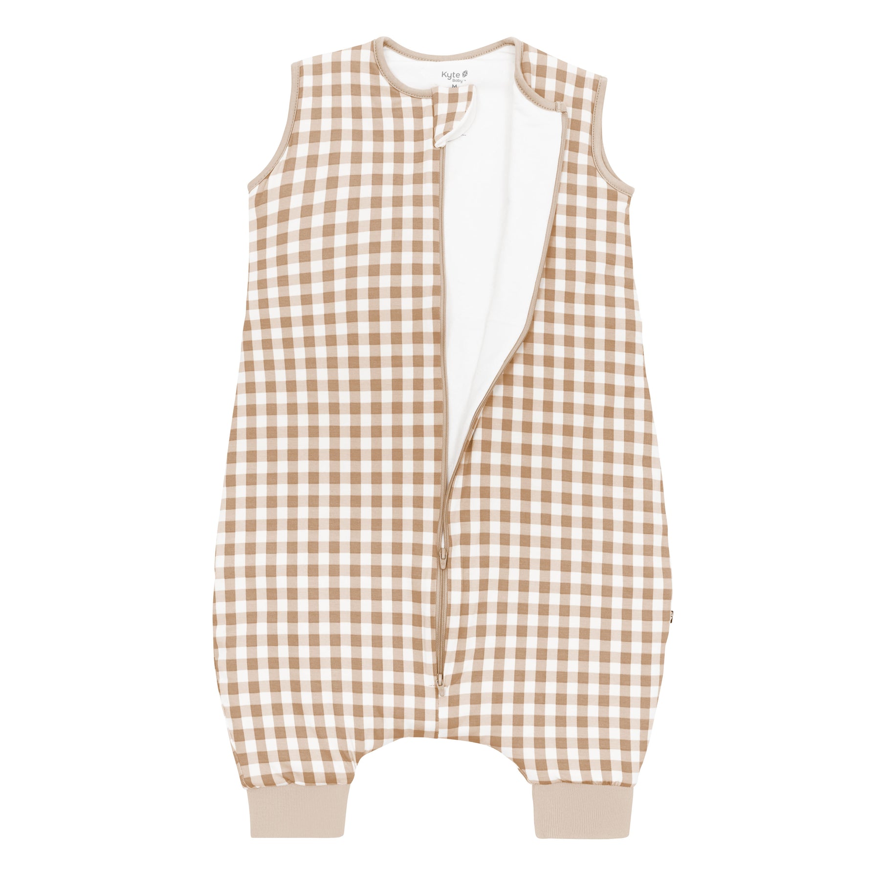 Sleep Bag Walker in Gingham Bisque 1.0 shown unzipped