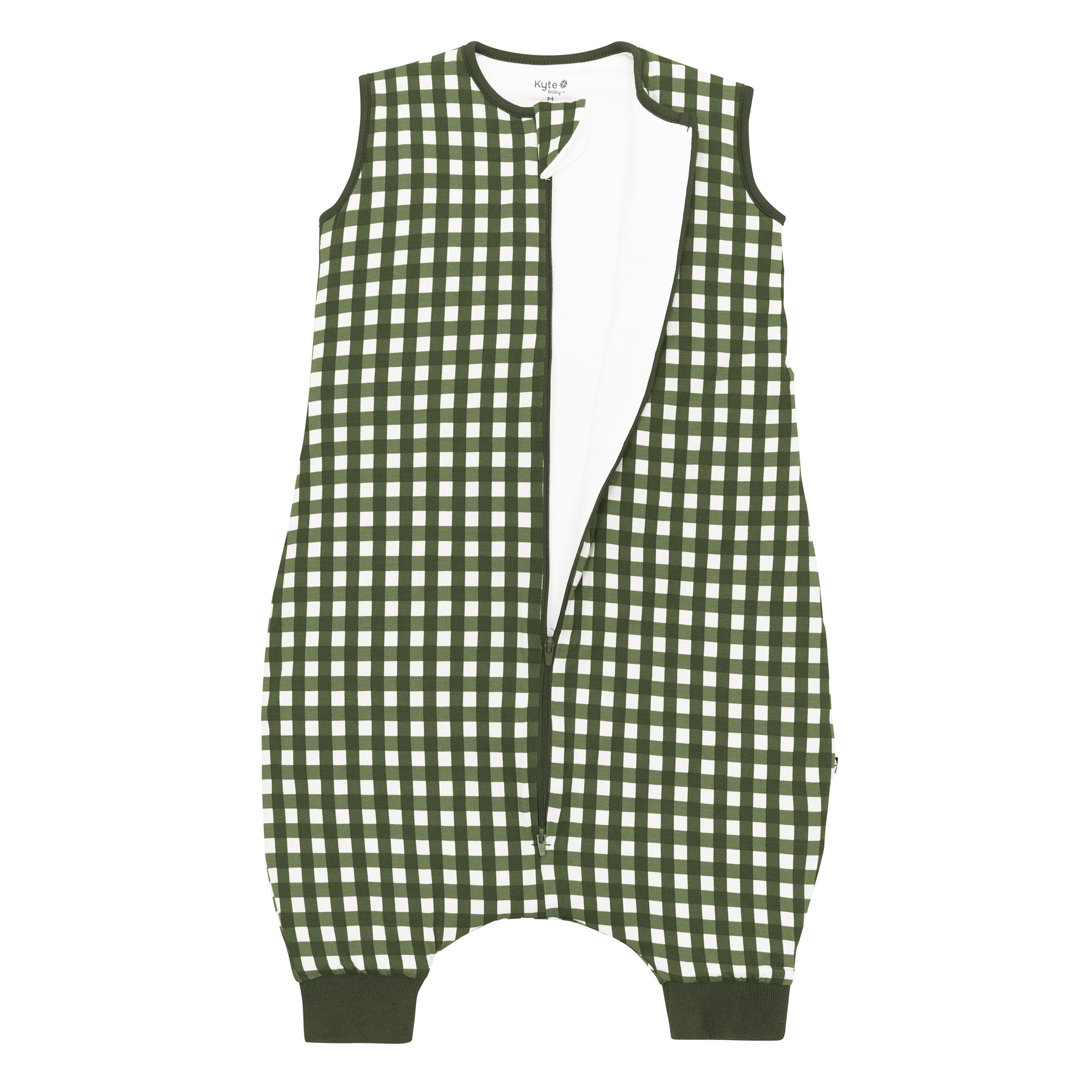 Sleep Bag Walker in Gingham Fir 1.0 shown unzipped