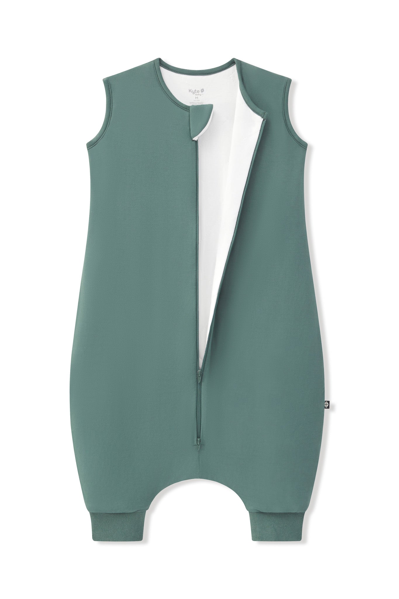Sleep Bag Walker in Pine 1.0 color shown unzipped on a white background