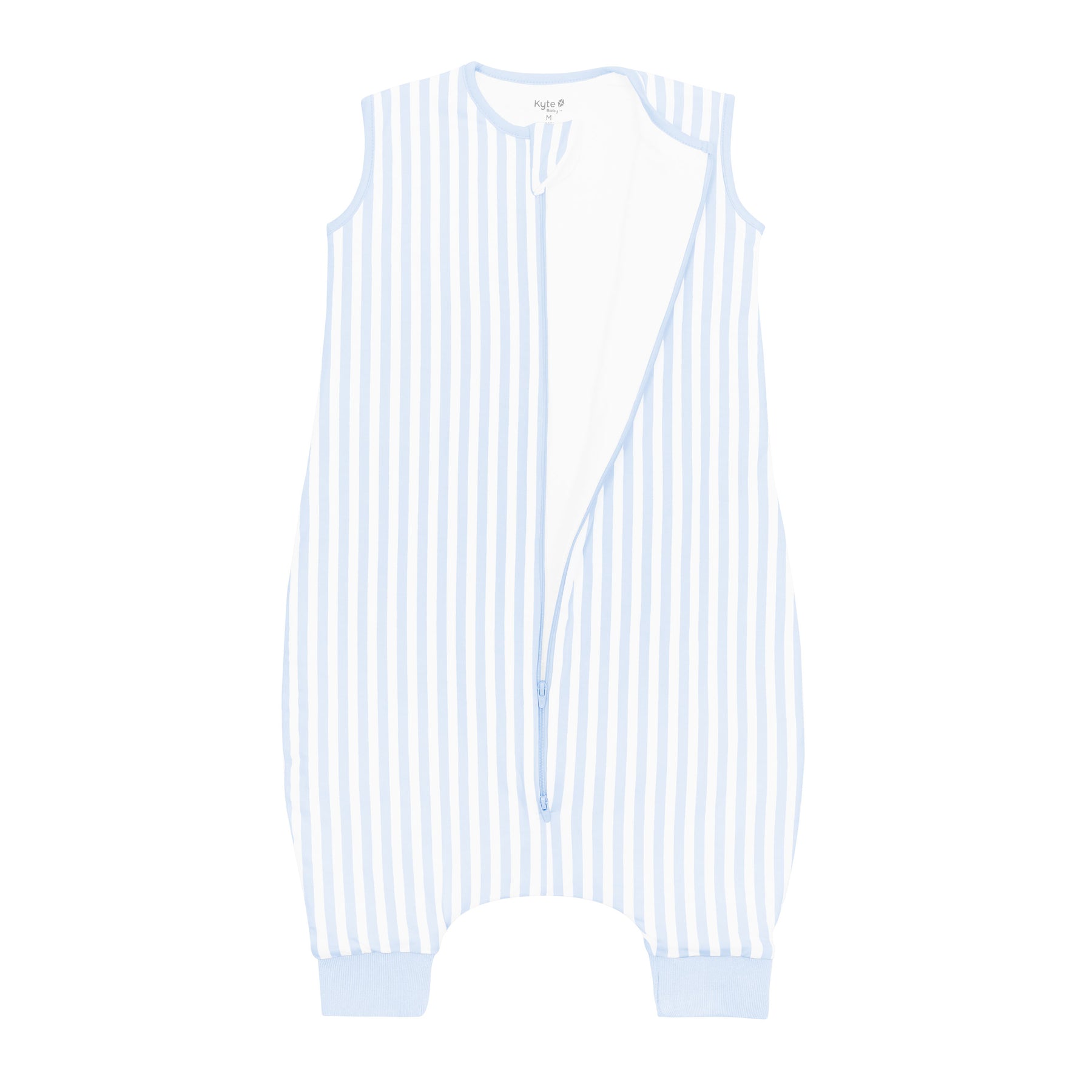 Sleep Bag Walker in Small Mist Stripe 1.0 shown unzipped