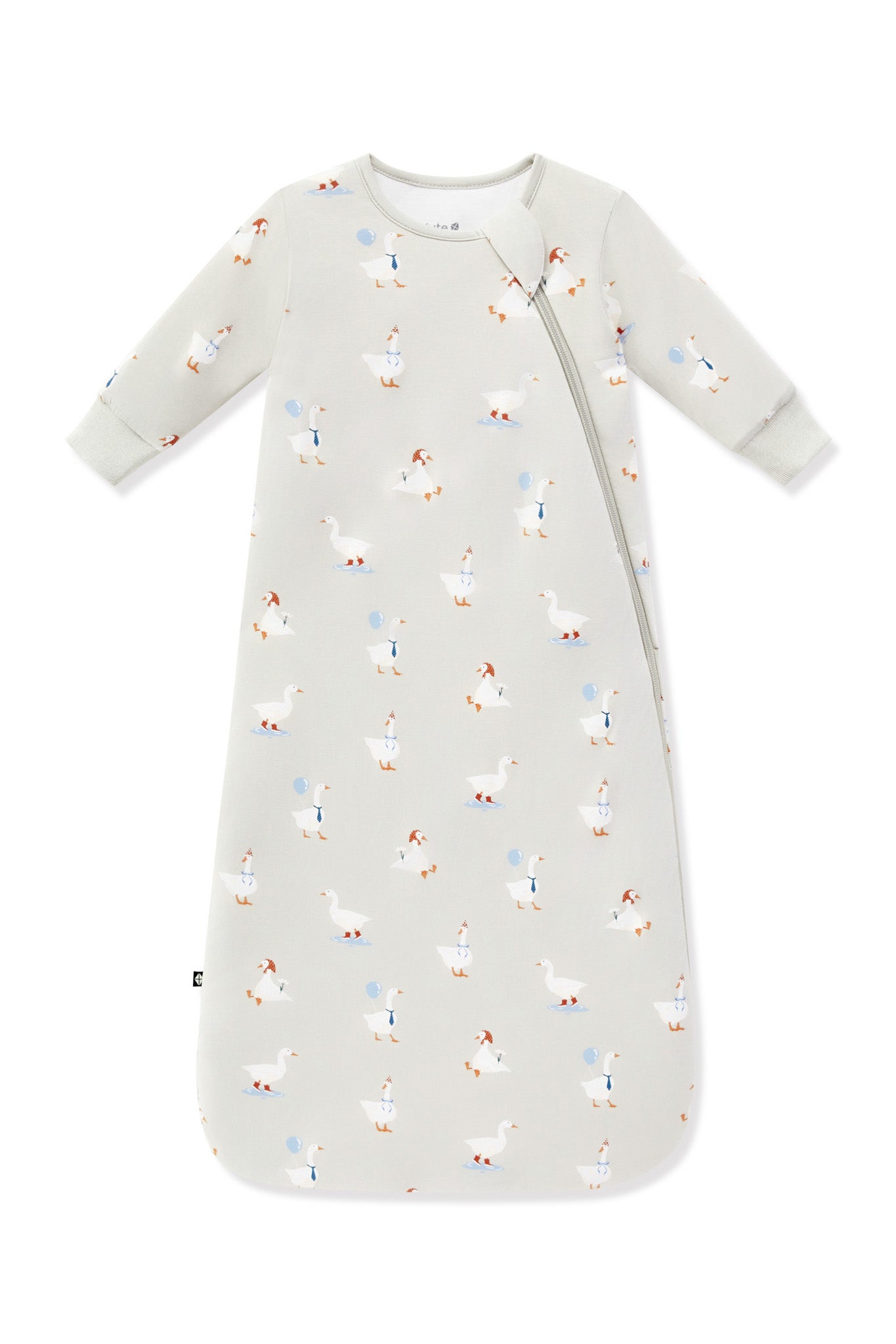 Slumber Bag in Oat Silly Goose 1.0 print on a white background
