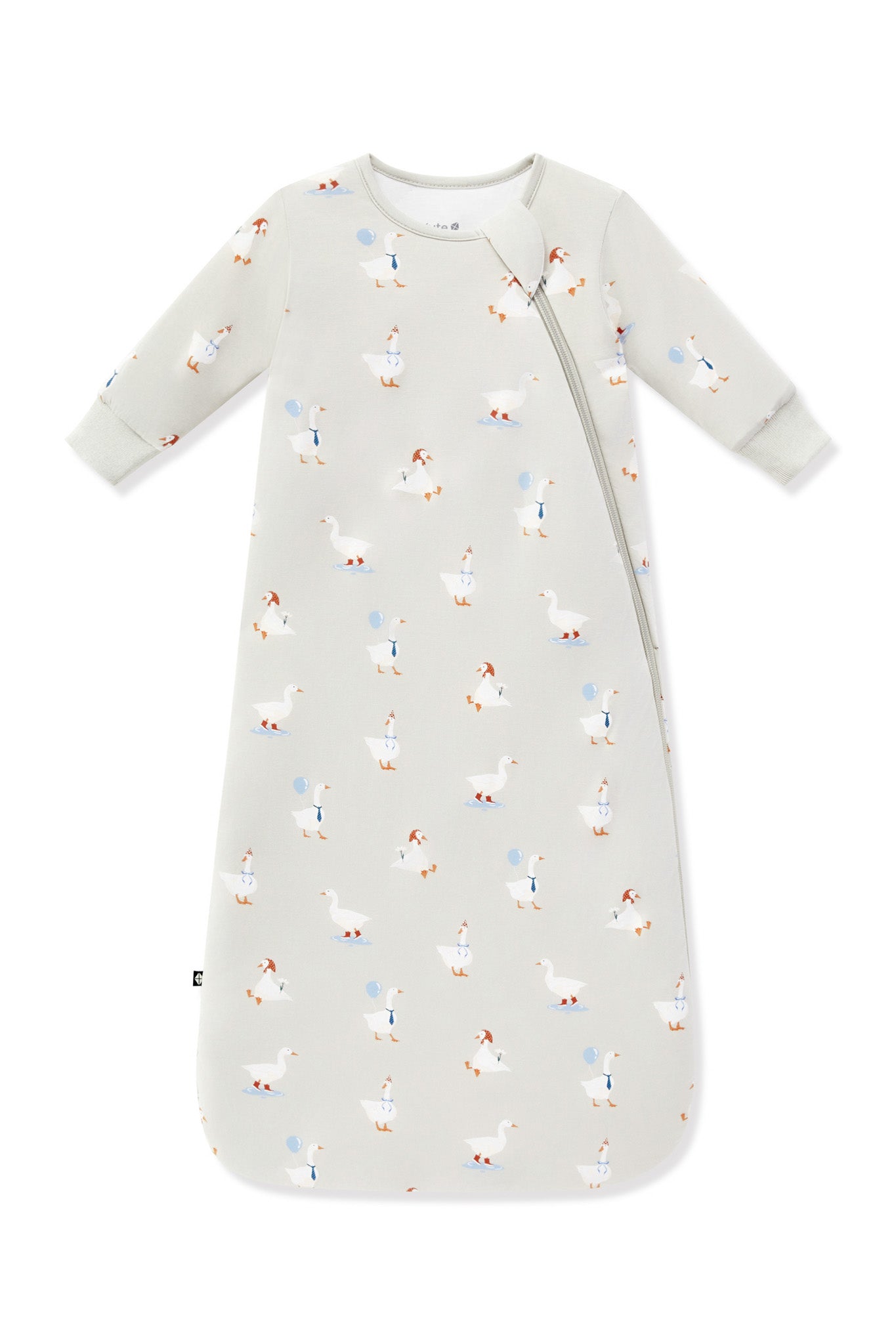 Slumber Bag in Oat Silly Goose 1.0 print on a white background
