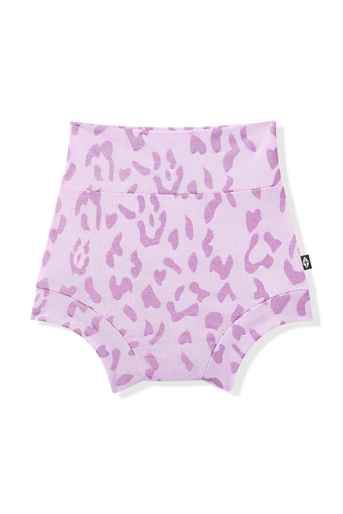 Bummies in Thistle Leopard print on white background