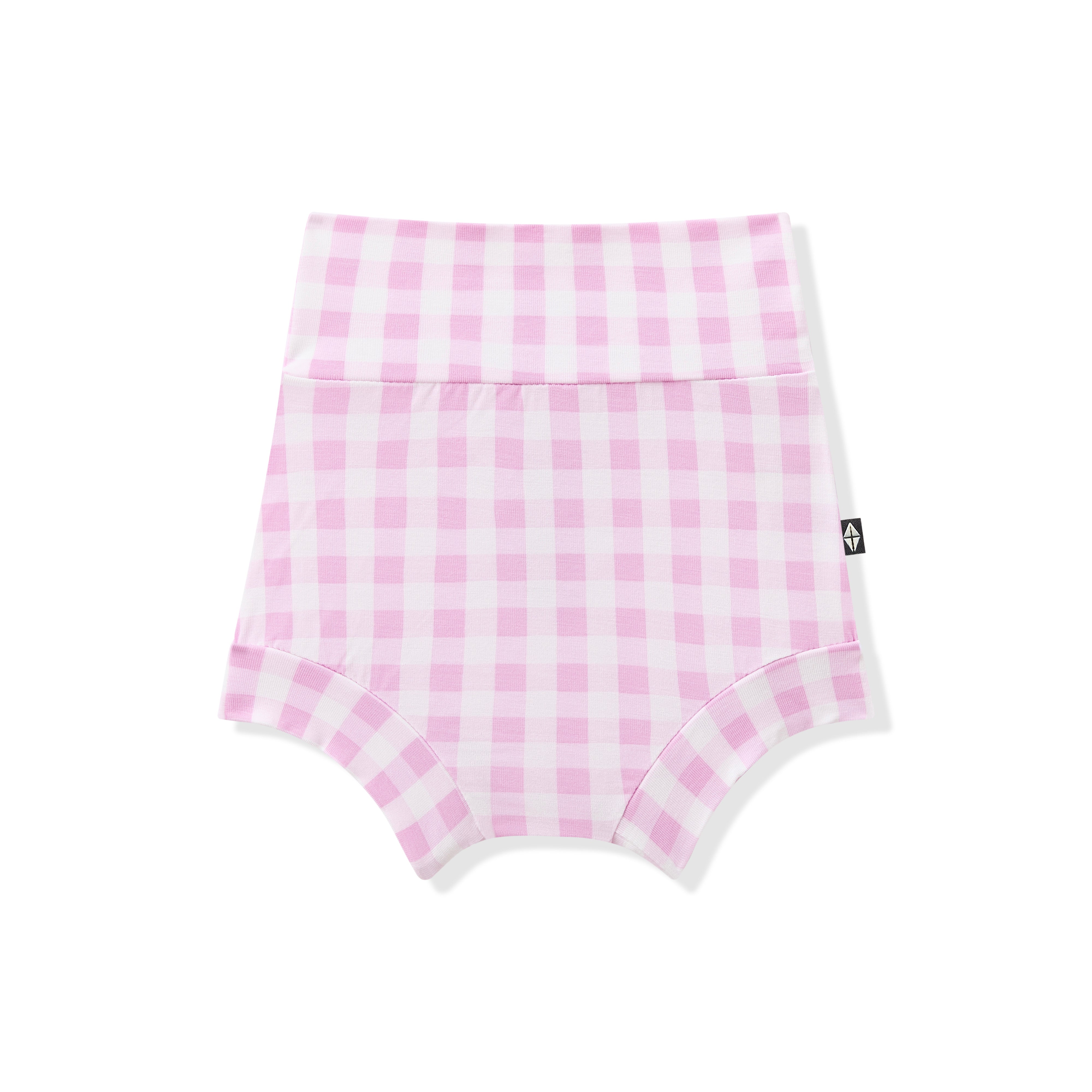 Product photo of the Bummies in Gingham Thistle on a white background