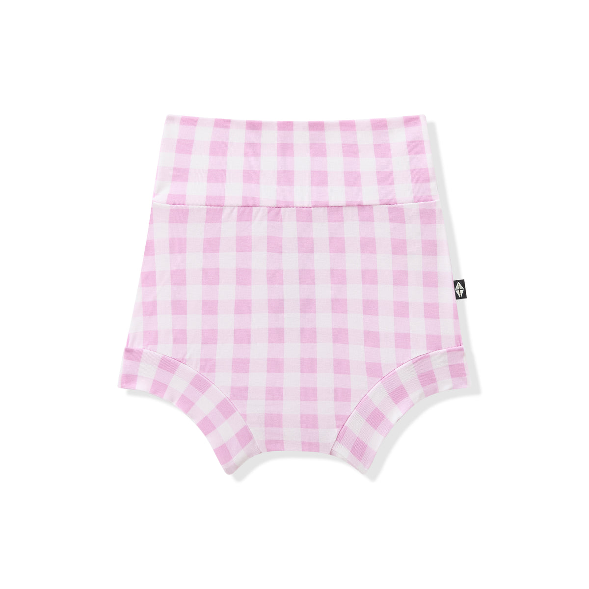 Product photo of the Bummies in Gingham Thistle on a white background