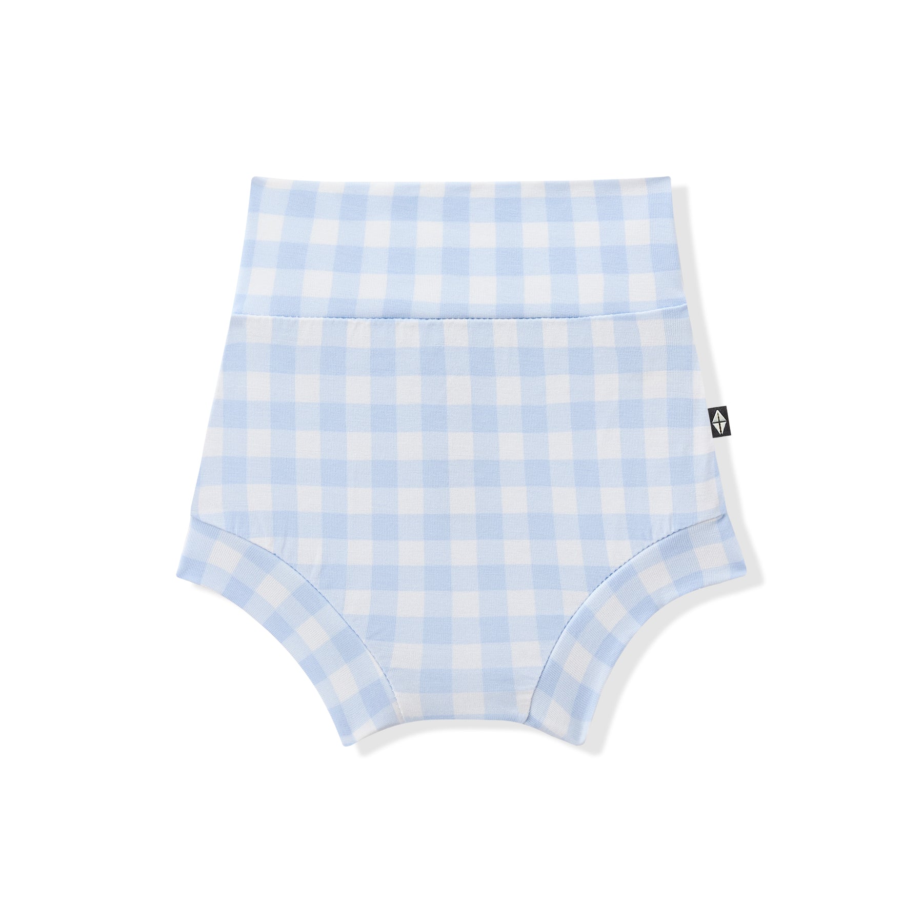 Product photo of the Bummies in Gingham Breeze shown on a white surface
