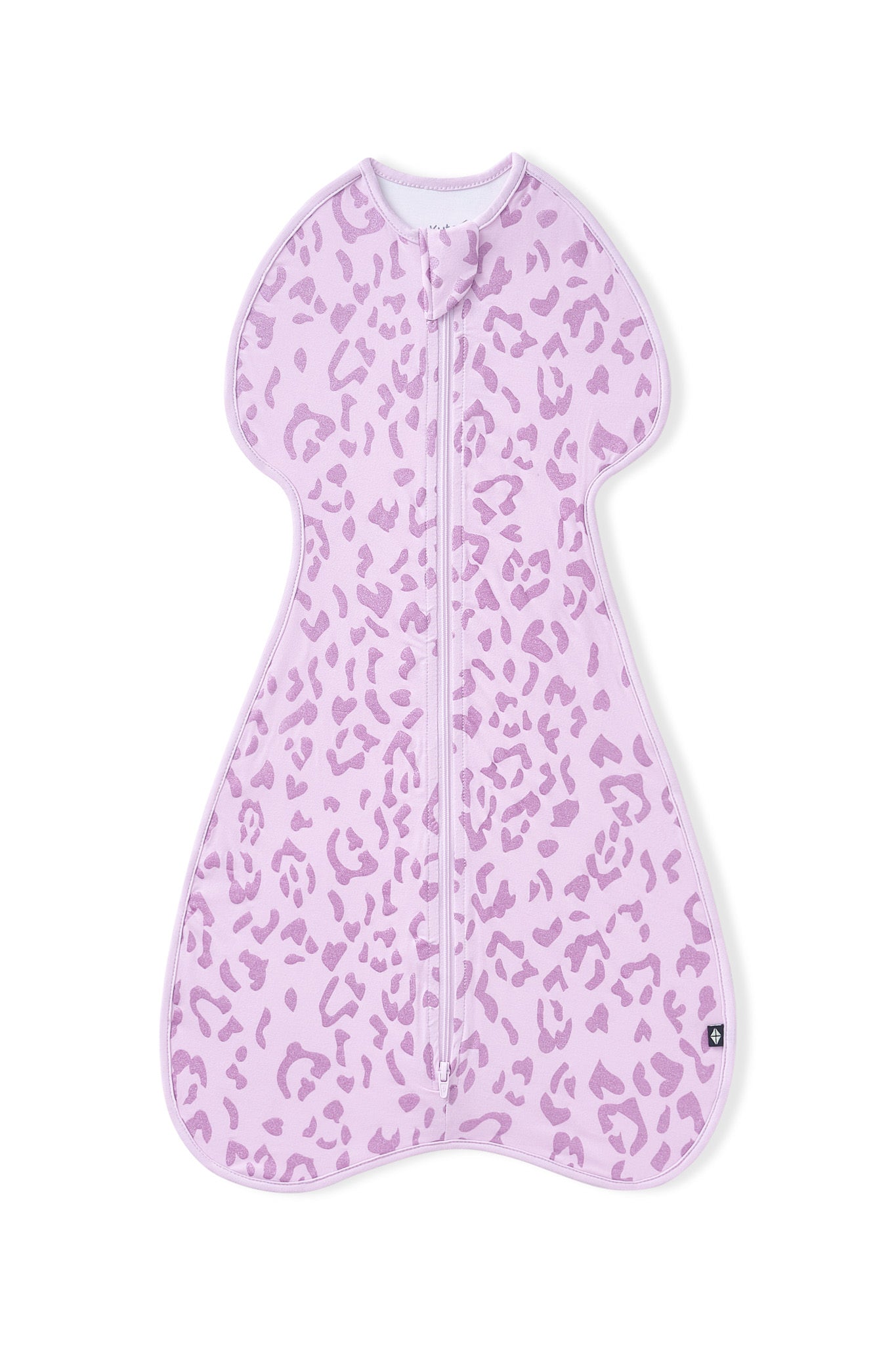 Swaddle Bag in Thistle Leopard print on white background