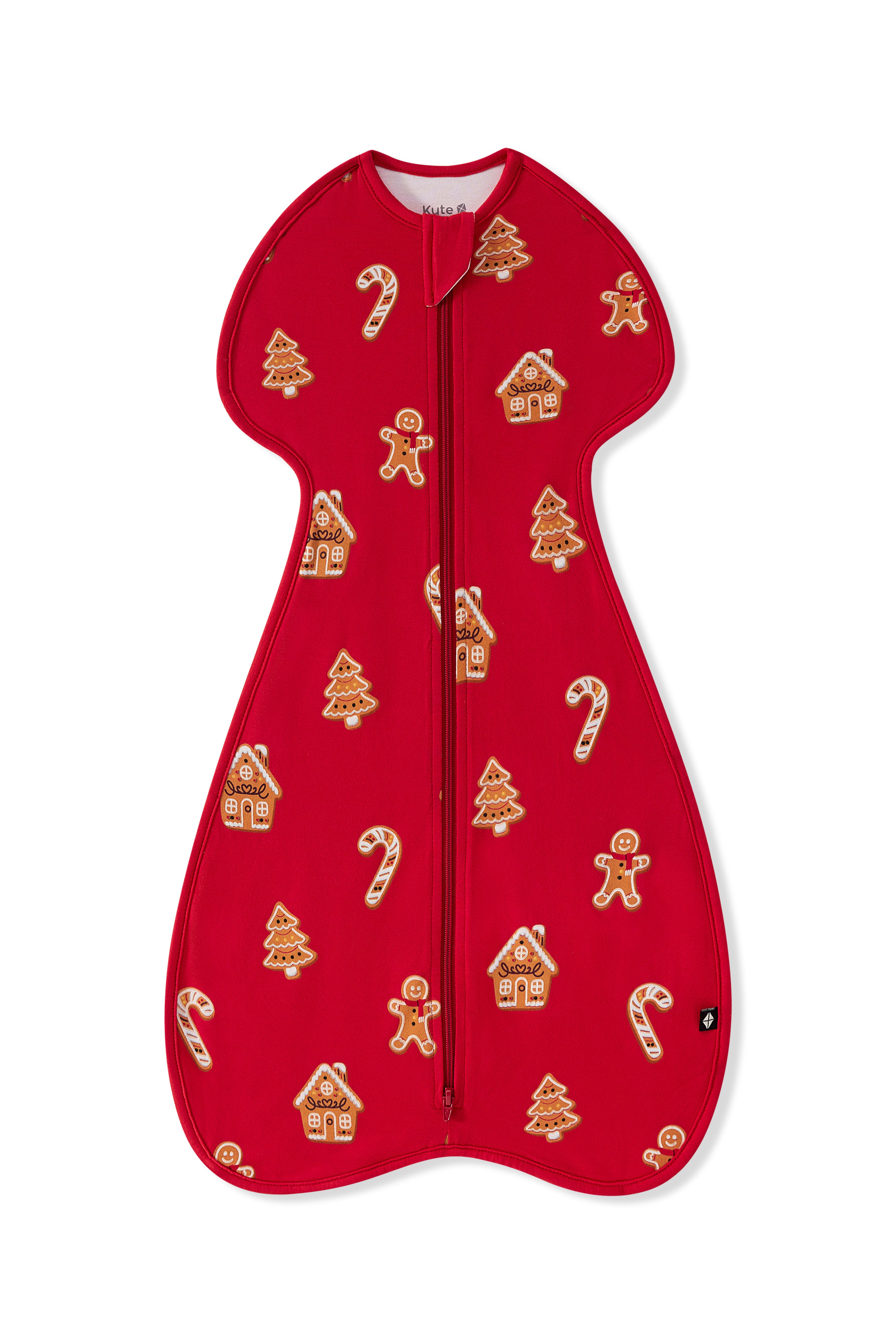 Swaddle Bag in Gingerbread 0.5 print on a white background