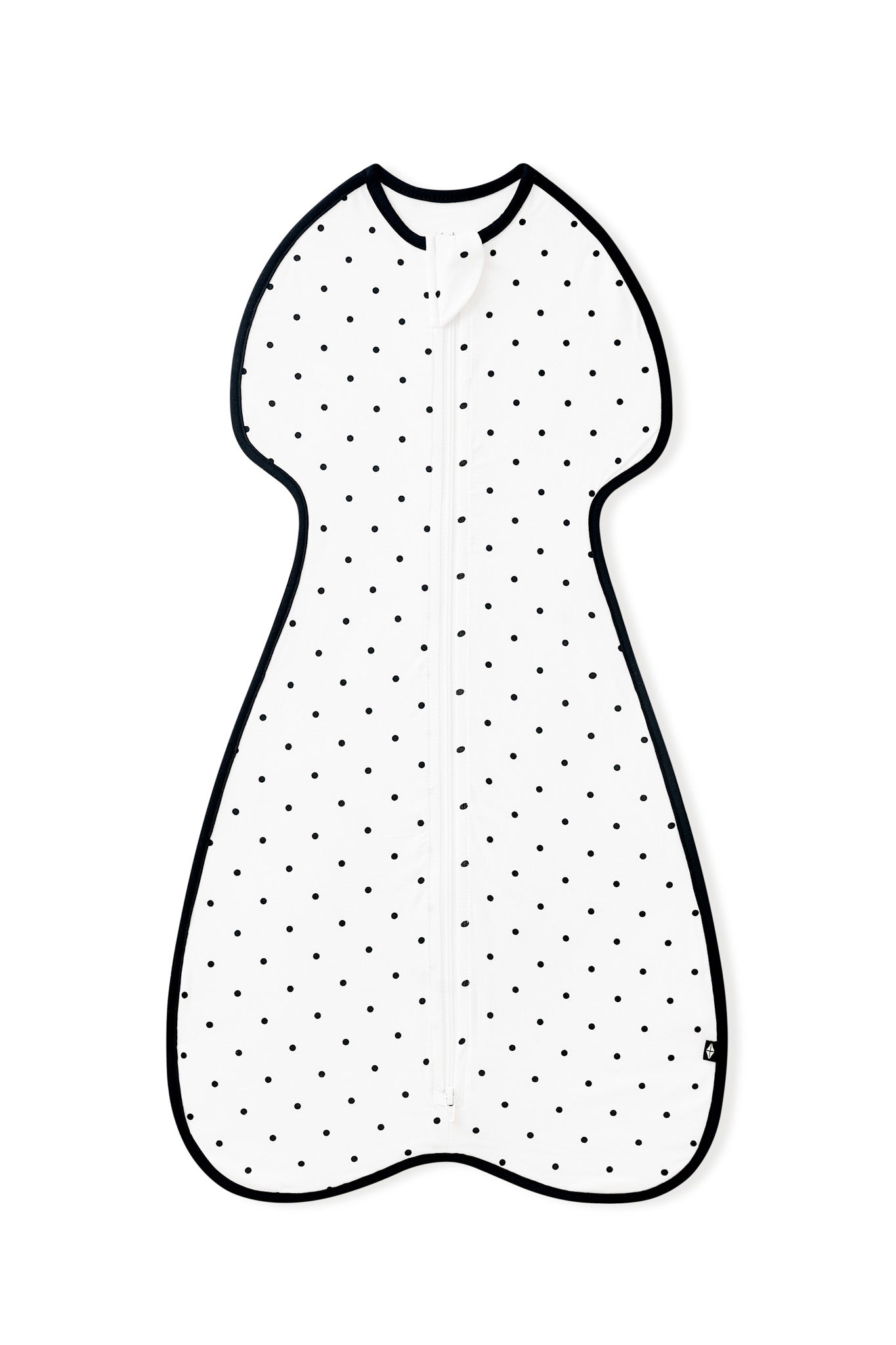 Swaddle Bag in Midnight Polka Dot on white background