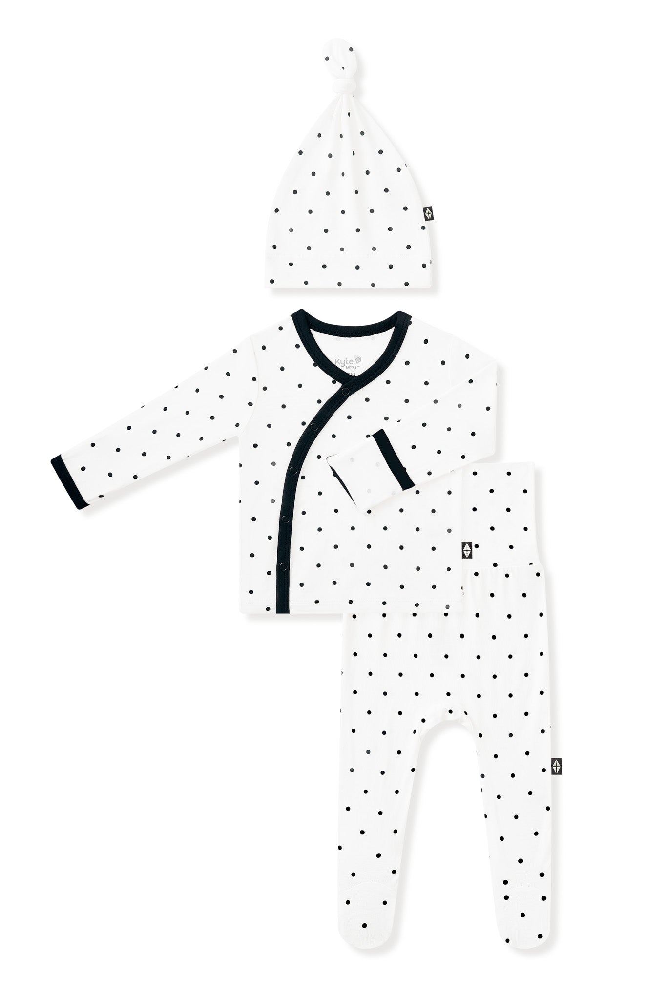 Take Me Home Set with Cap in Midnight Polka Dot on white background