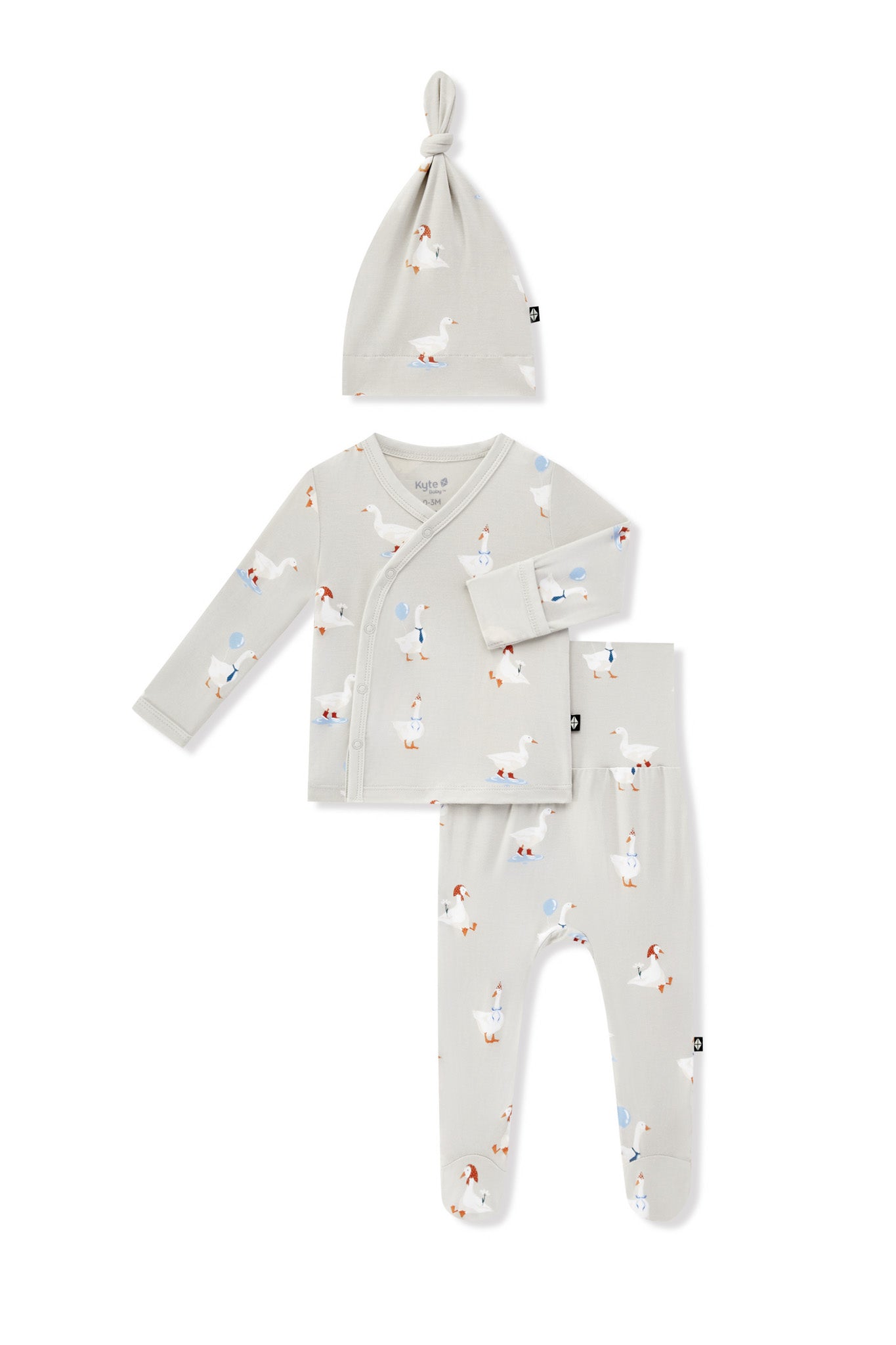 Take Me Home Set with Cap in Oat Silly Goose print on a white background