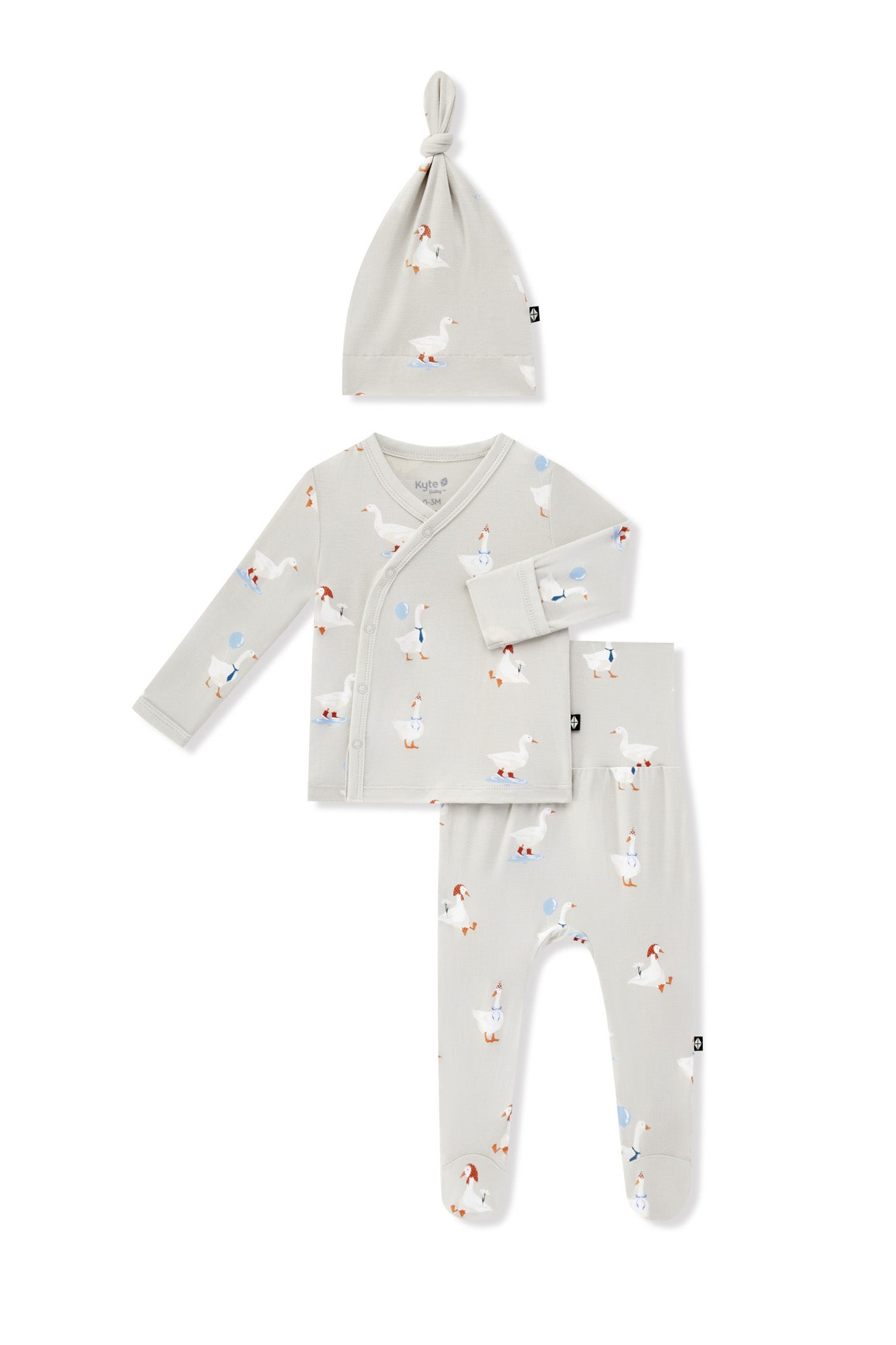 Take Me Home Set with Cap in Oat Silly Goose print on a white background