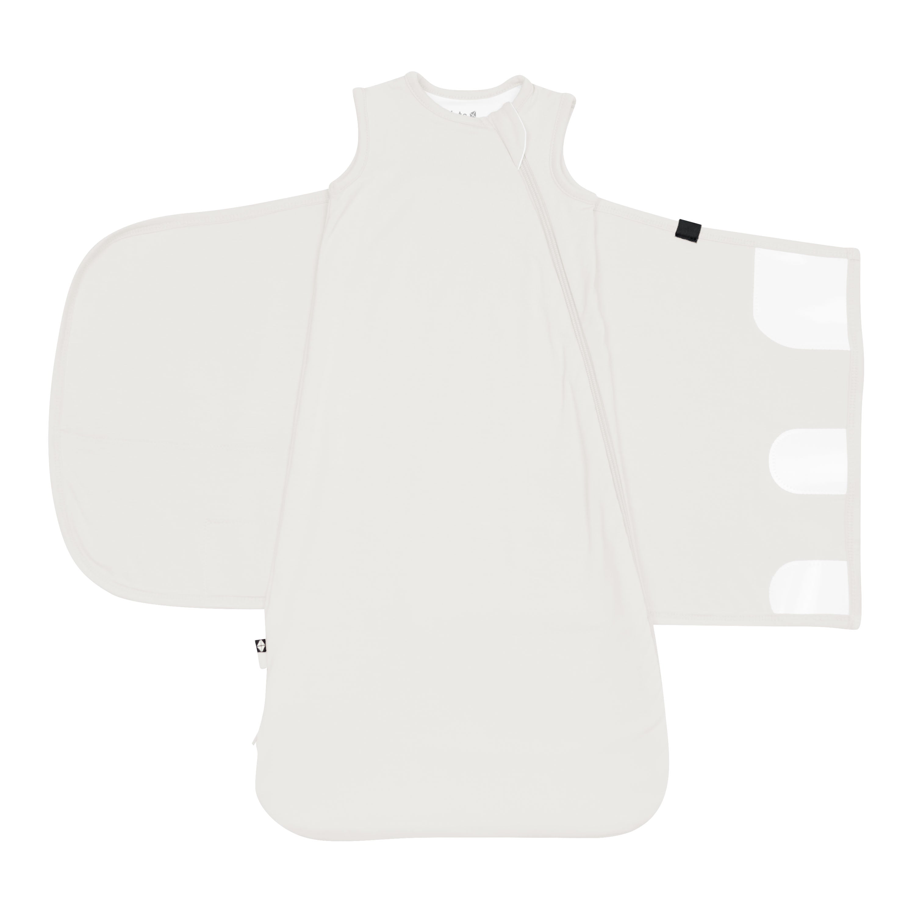 Adjustable Velcro on Sleep Bag Swaddler in Oat 0.5