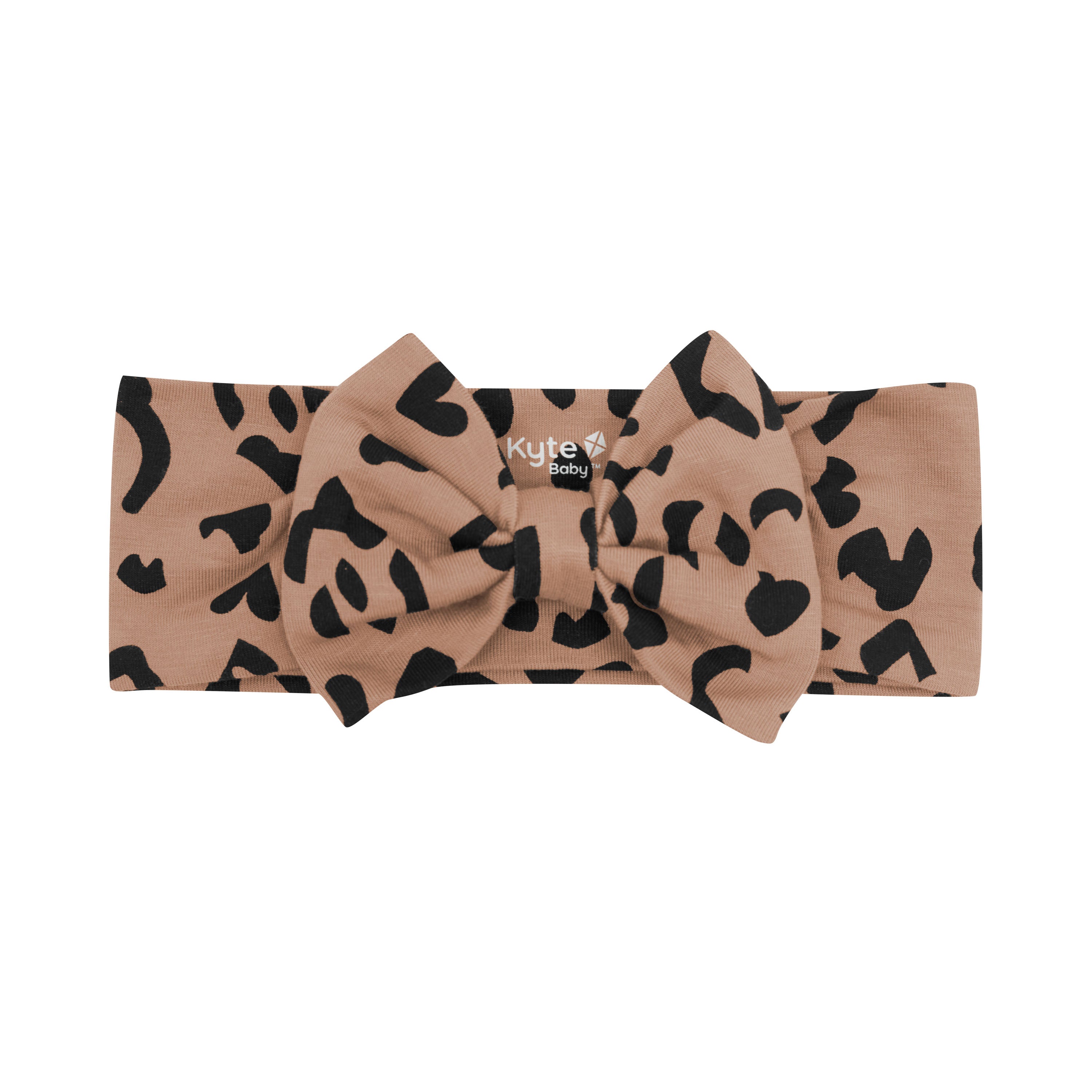 Product photo of the Bow Headband in Latte Leopard