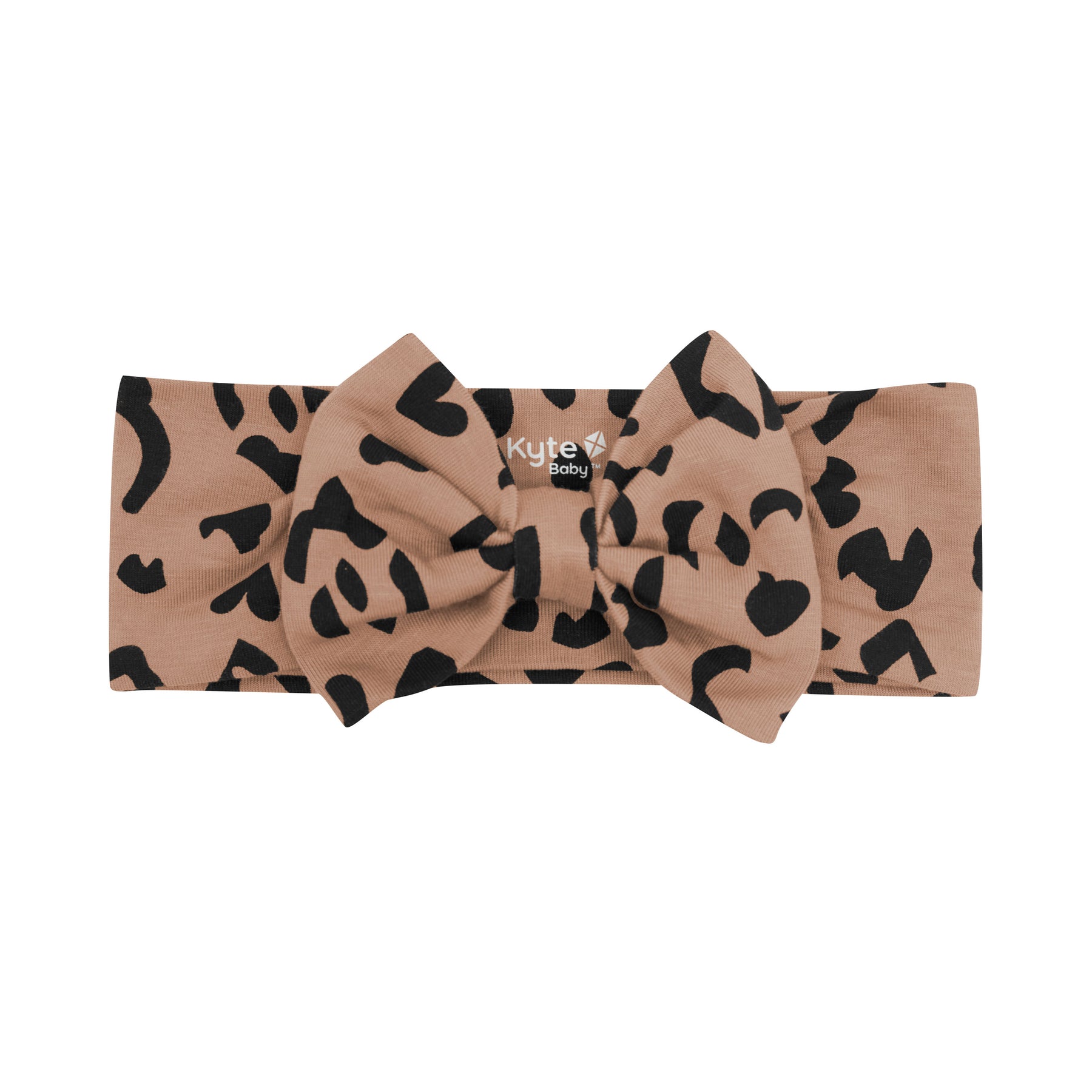 Product photo of the Bow Headband in Latte Leopard