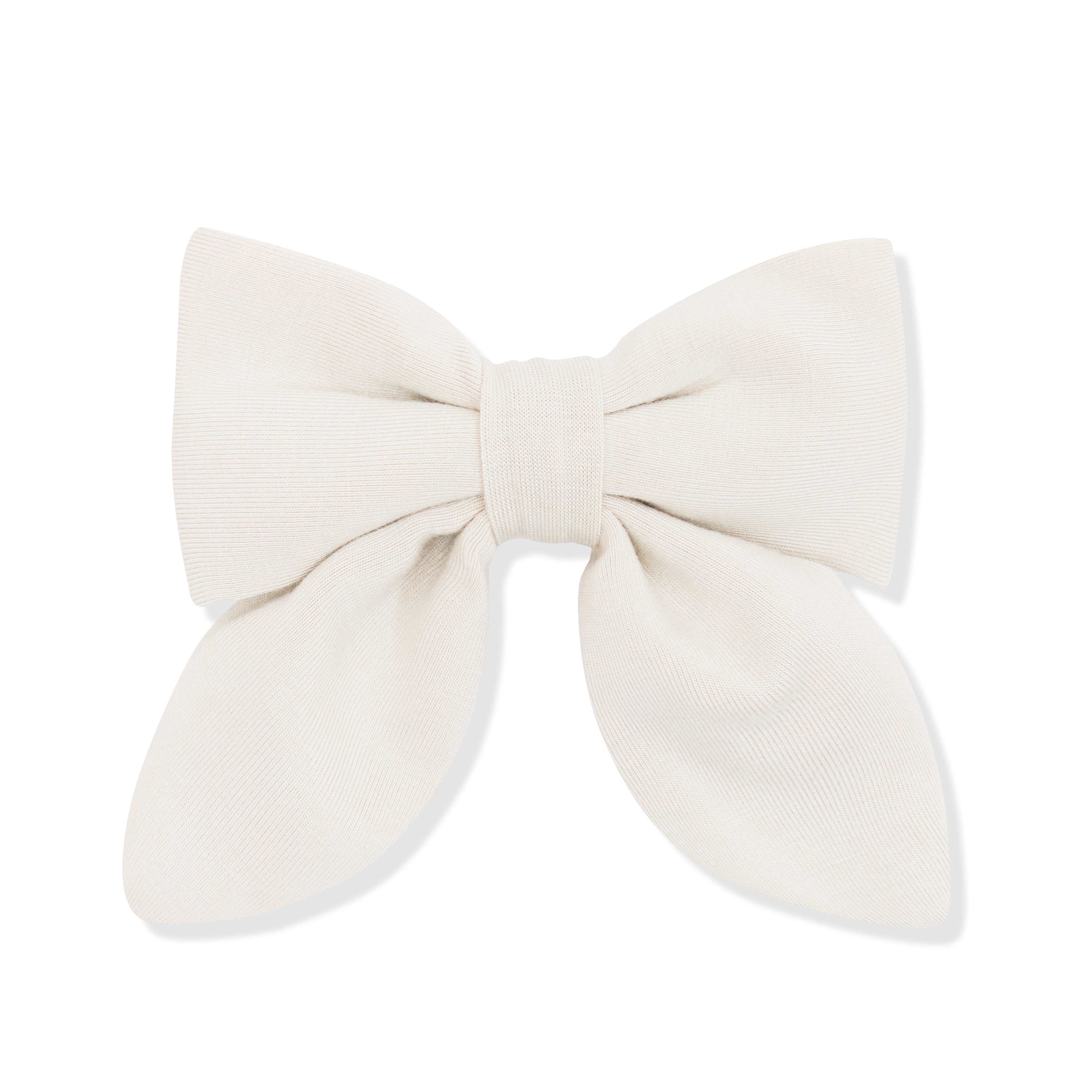 Large cream-colored bow on a white background