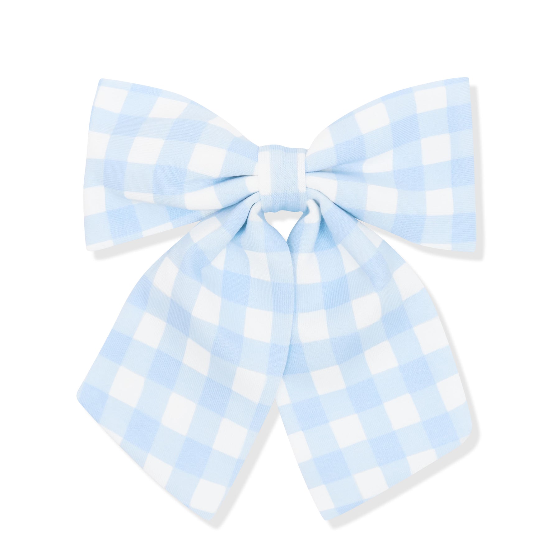Product photo of the Large Alligator Clip Bow in Gingham Breeze