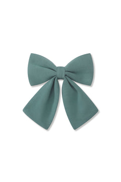 Large Alligator Clip Bow in Pine on a white background