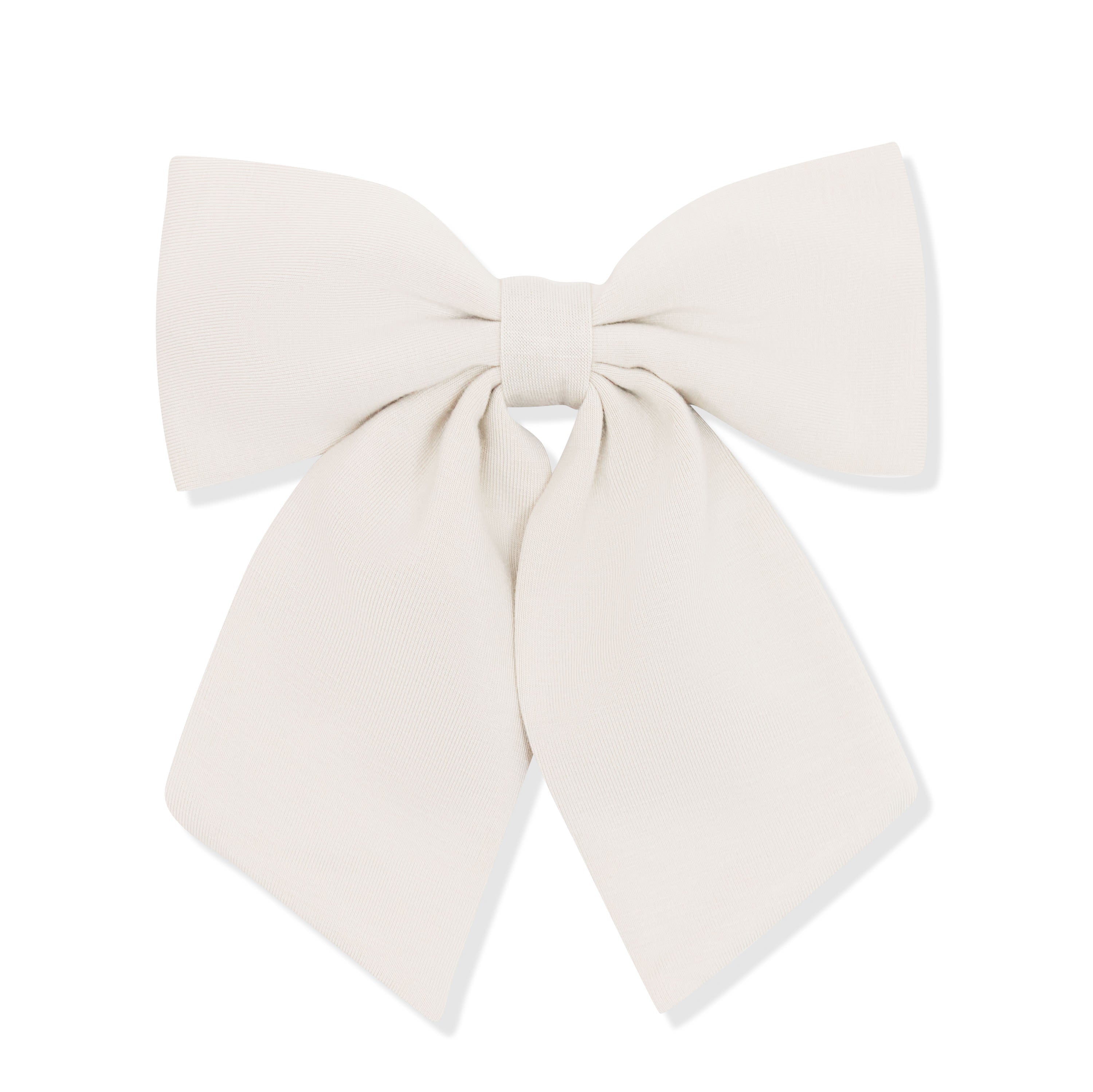 Large cream-colored bow on a white background