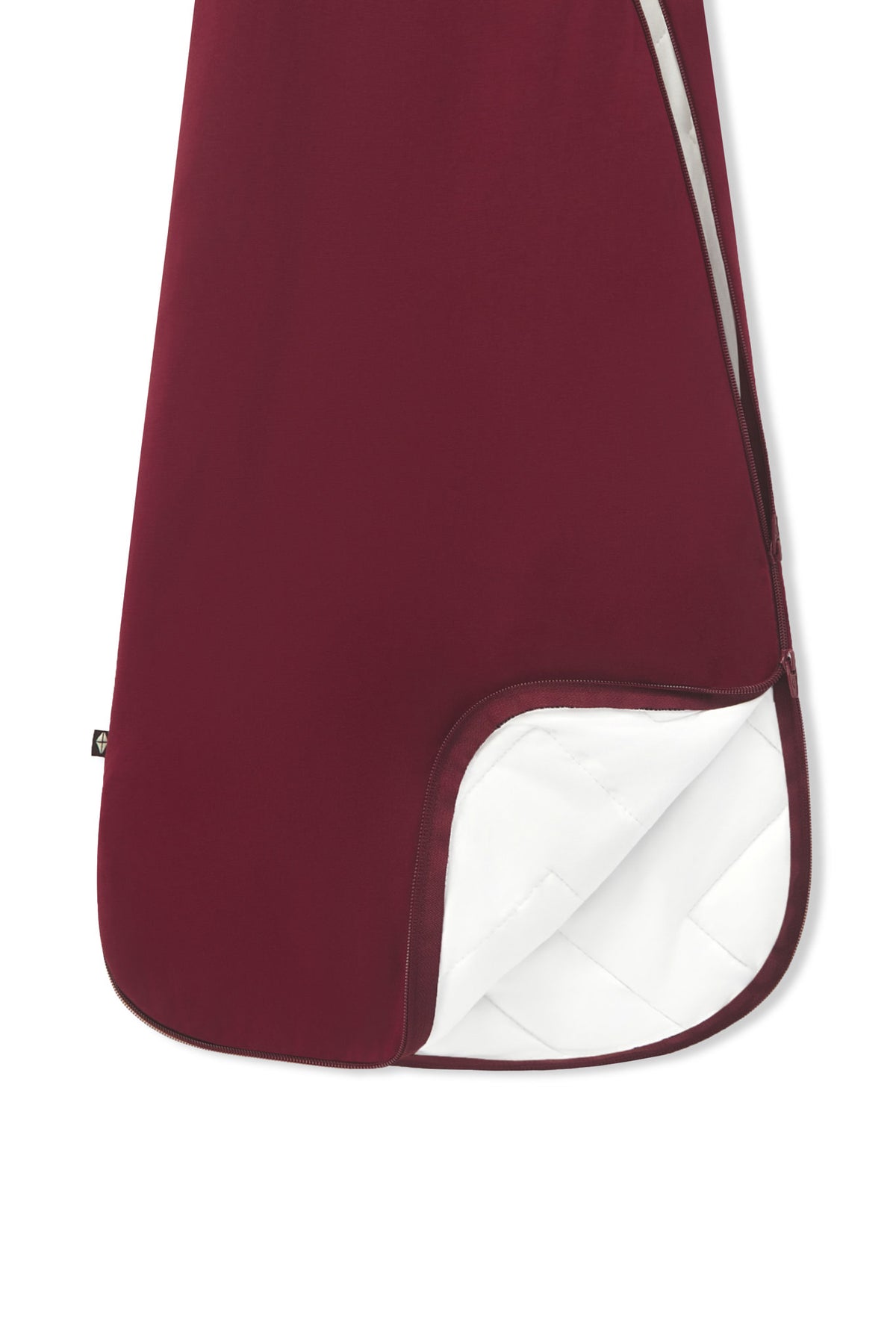 Sleep Bag in Burgundy 2.5 with dual zipper on a white background