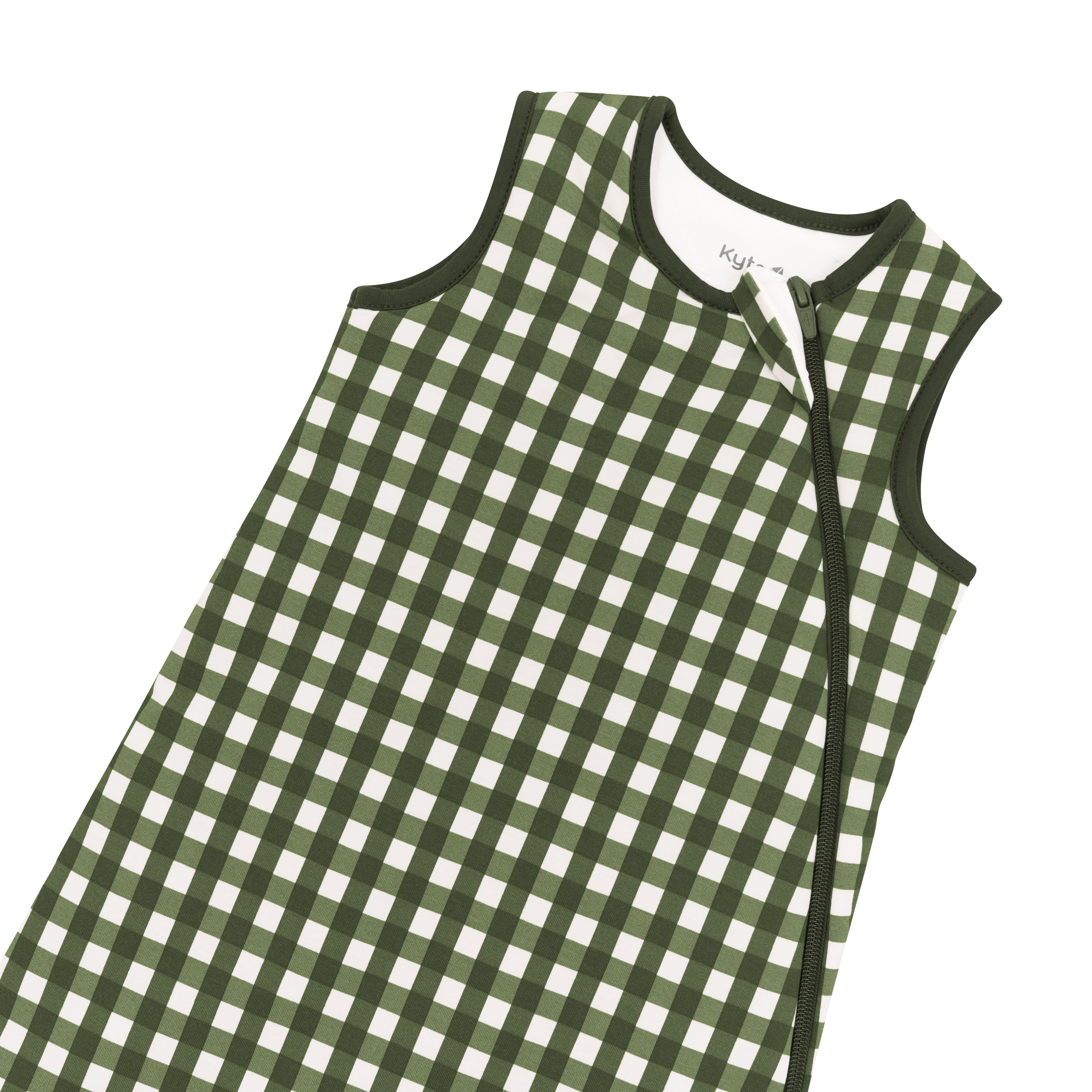 Zipper garage on Sleep Bag in Gingham Fir 2.5