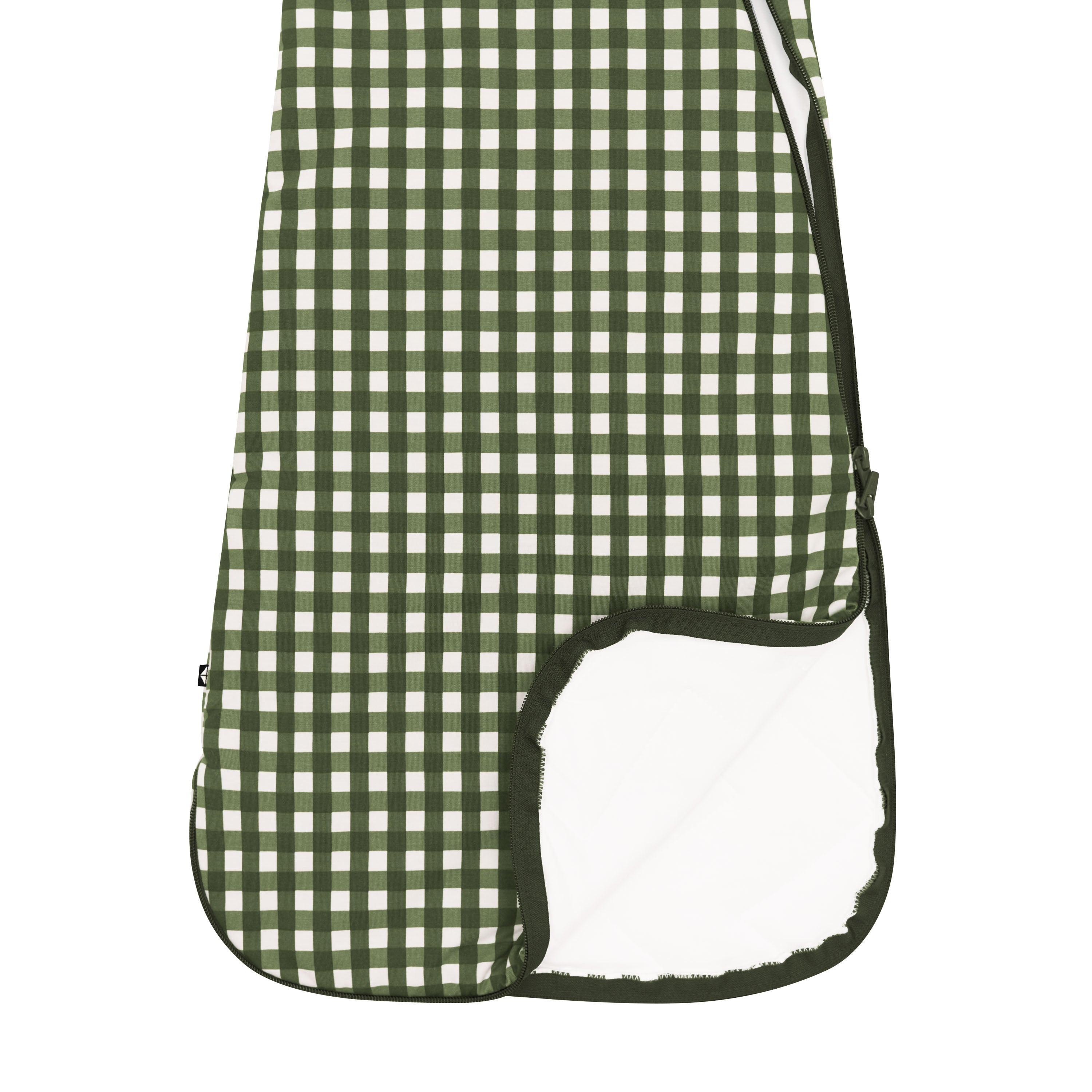 Double zipper on Sleep Bag in Gingham Fir 2.5