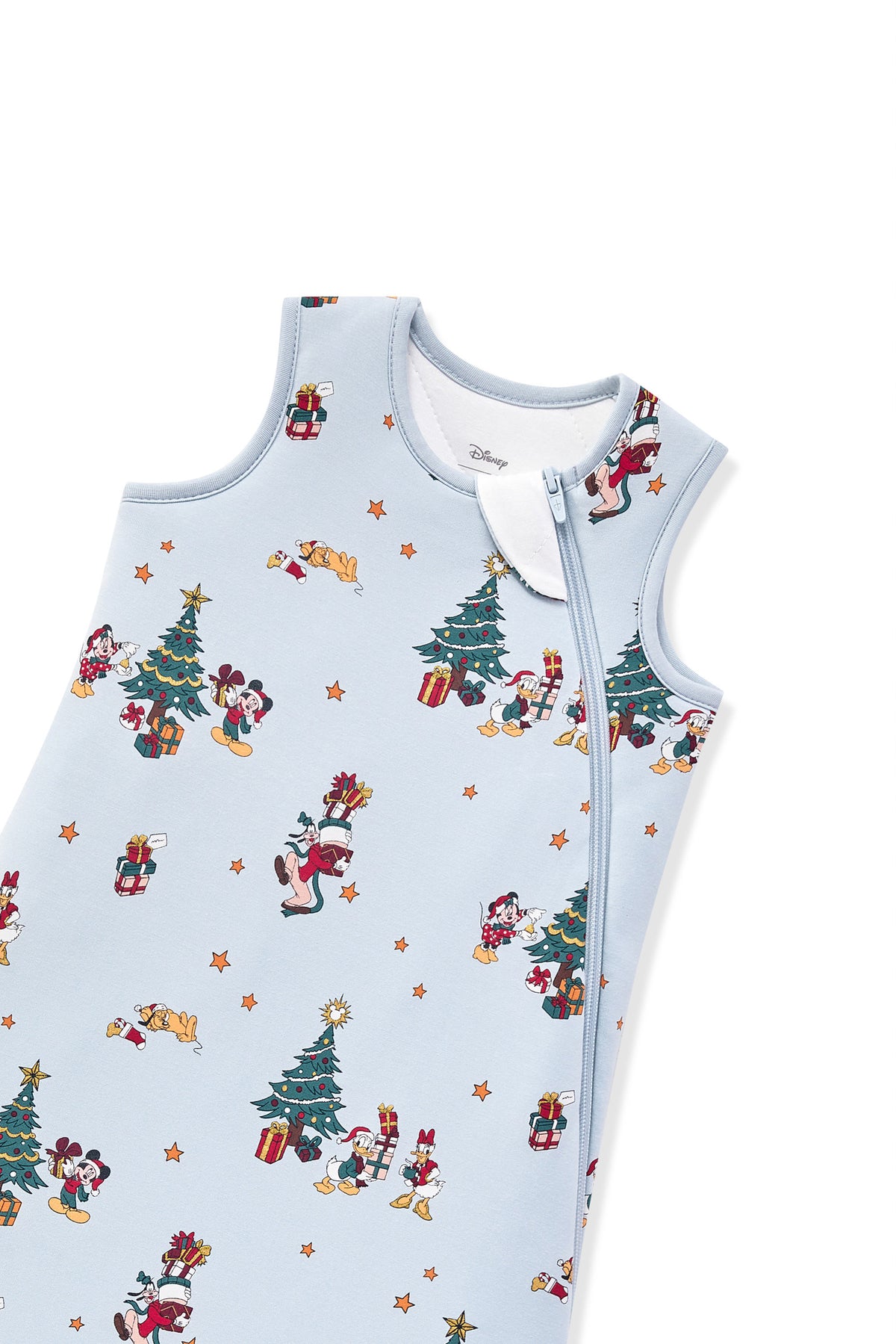 Sleep Bag in Mickey & Friends Christmas 2.5 print with zipper garage on a white background