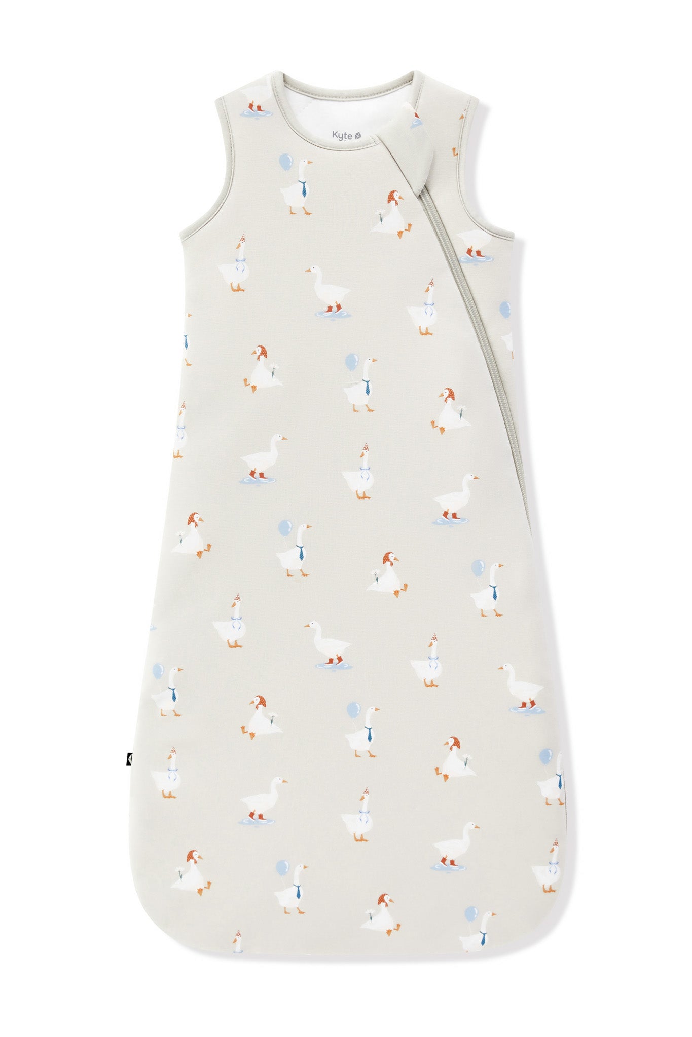 Sleep Bag in Oat Silly Goose 2.5 print on a white background