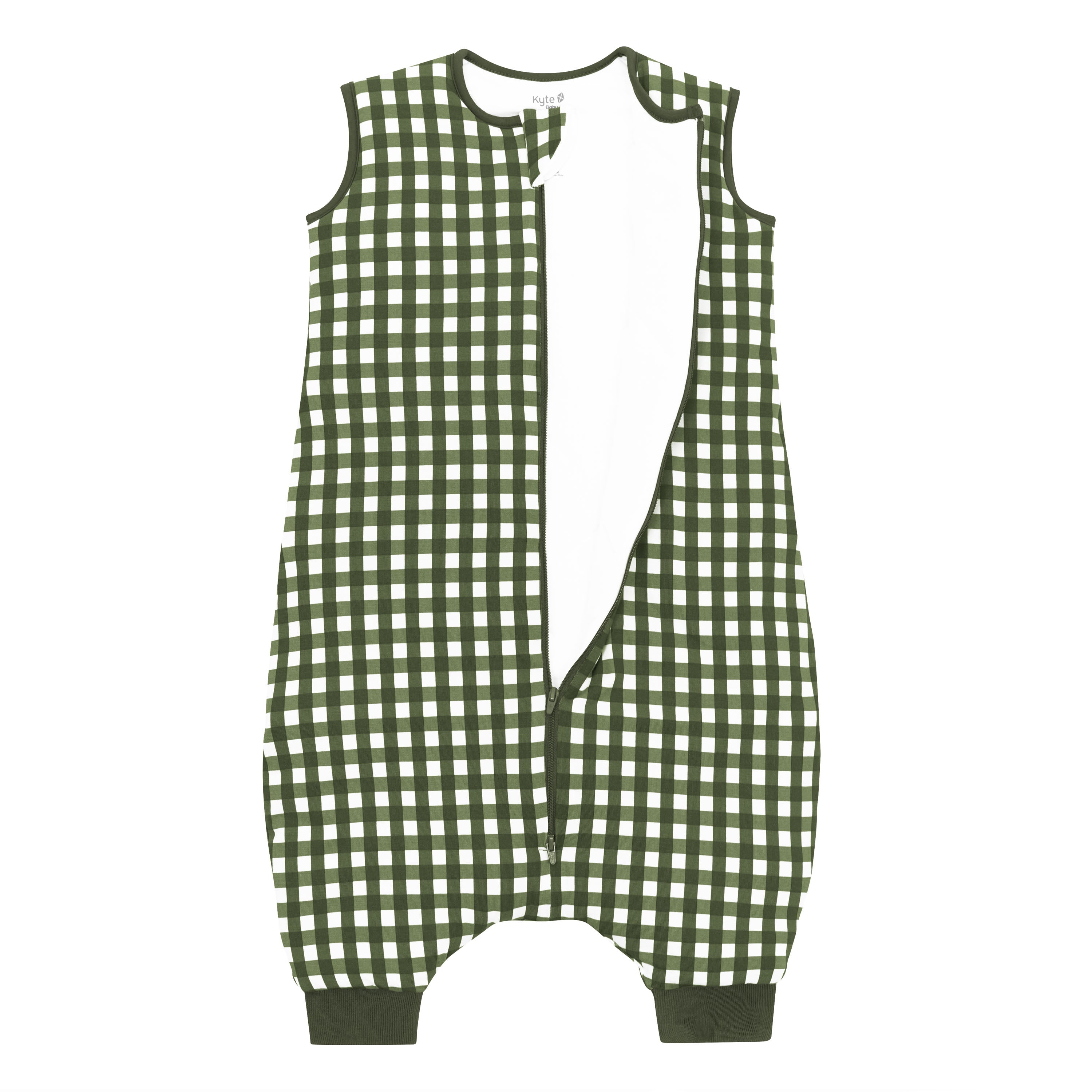 Sleep Bag Walker in Gingham Fir 2.5 shown unzipped