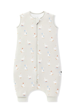 Sleep Bag Walker in Oat Silly Goose 2.5 print on a white background