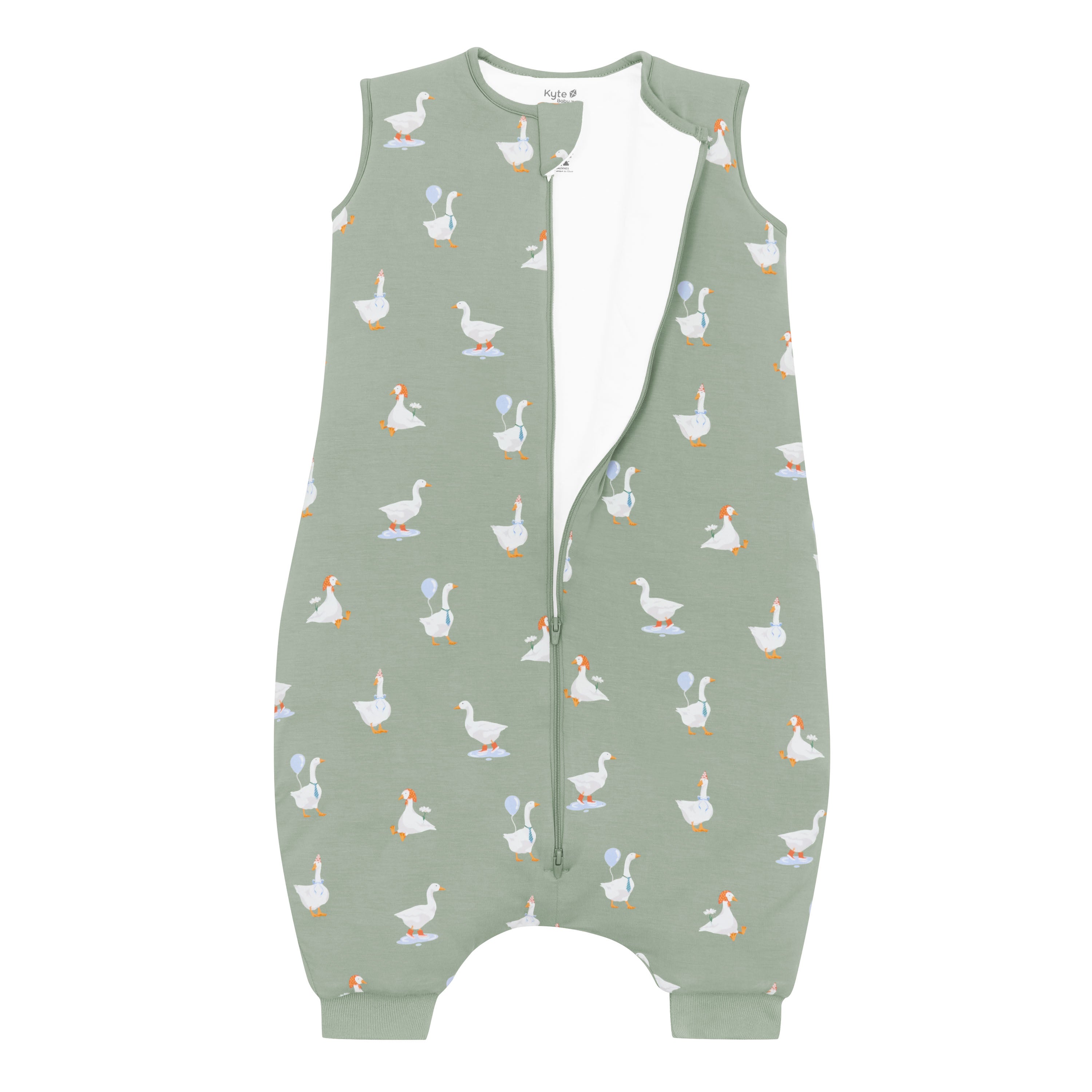 Sleep Bag Walker in Silly Goose 2.5 shown unzipped