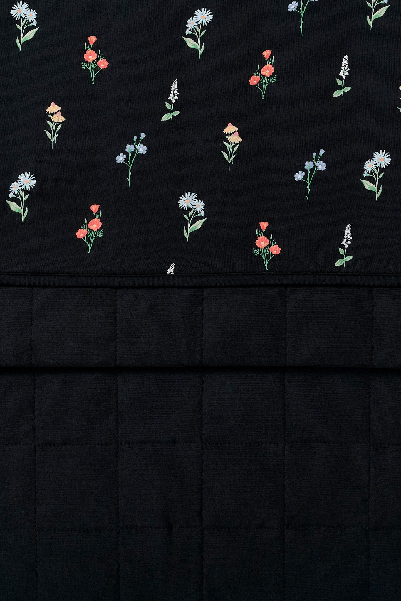 Front and back of Adult Quilted Blanket in Wildflower 2.5 print