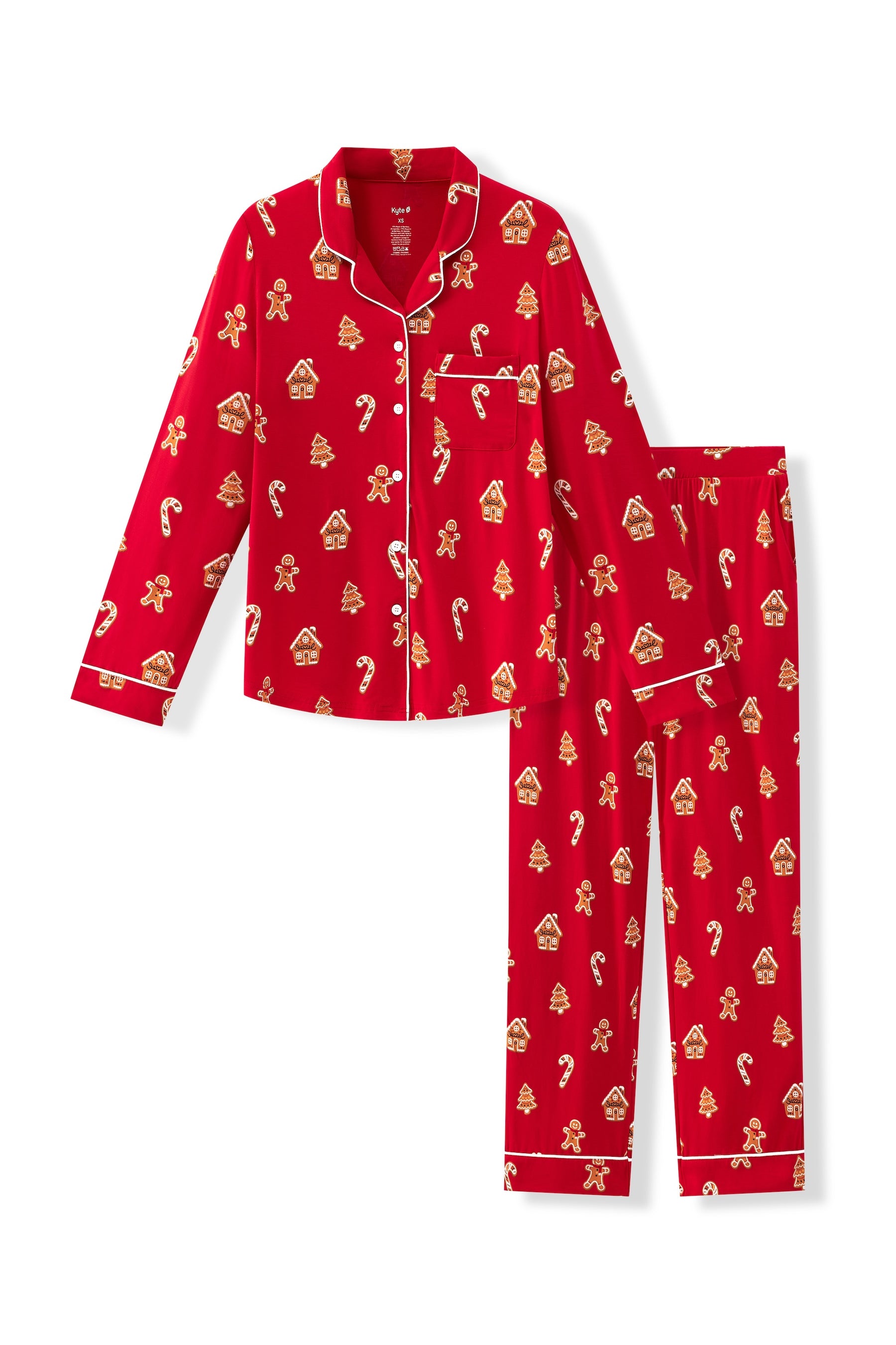 Long-Sleeved Women's Pajama Set in Gingerbread