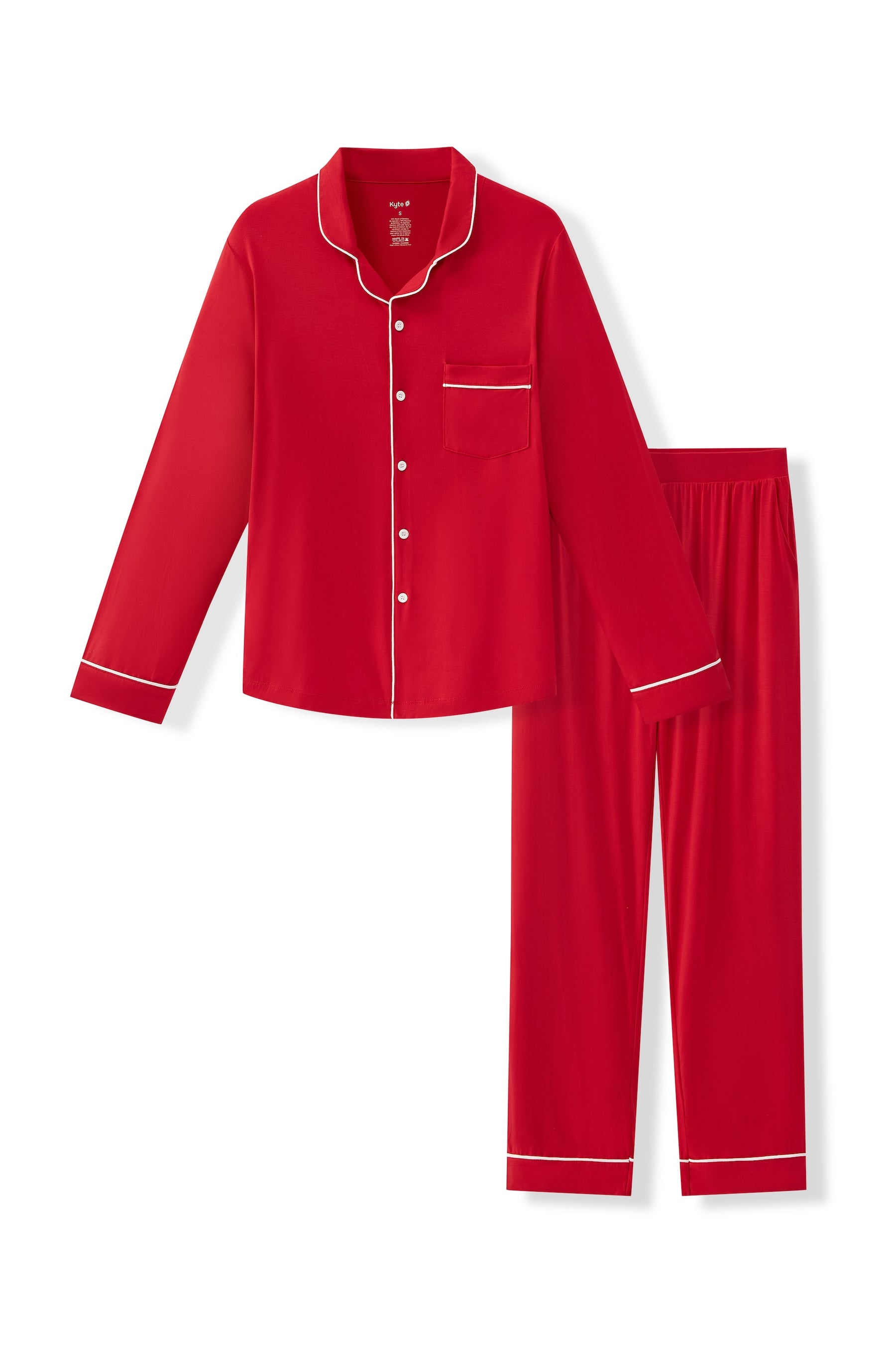 Men's Long Sleeve Pajama Set in Cardinal