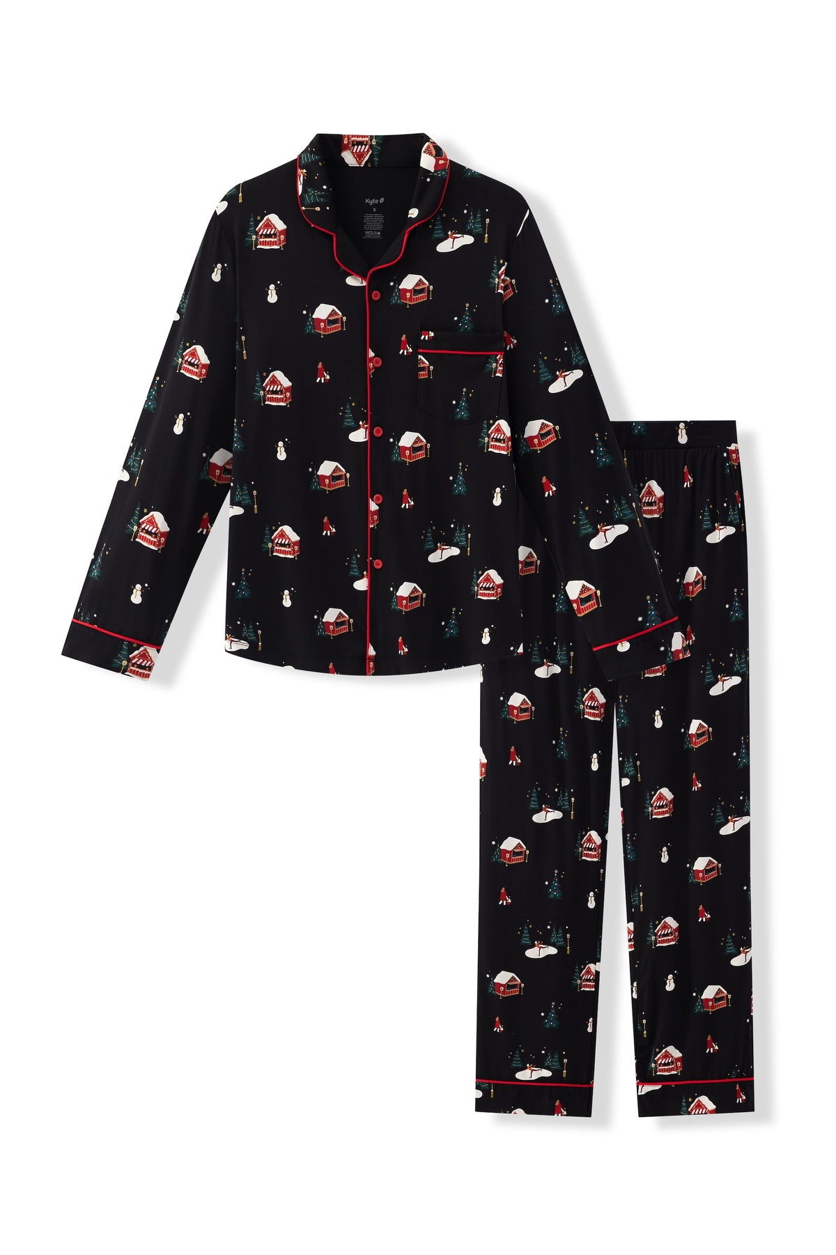 Men's Long Sleeve Pajama Set in Winter Wonderland