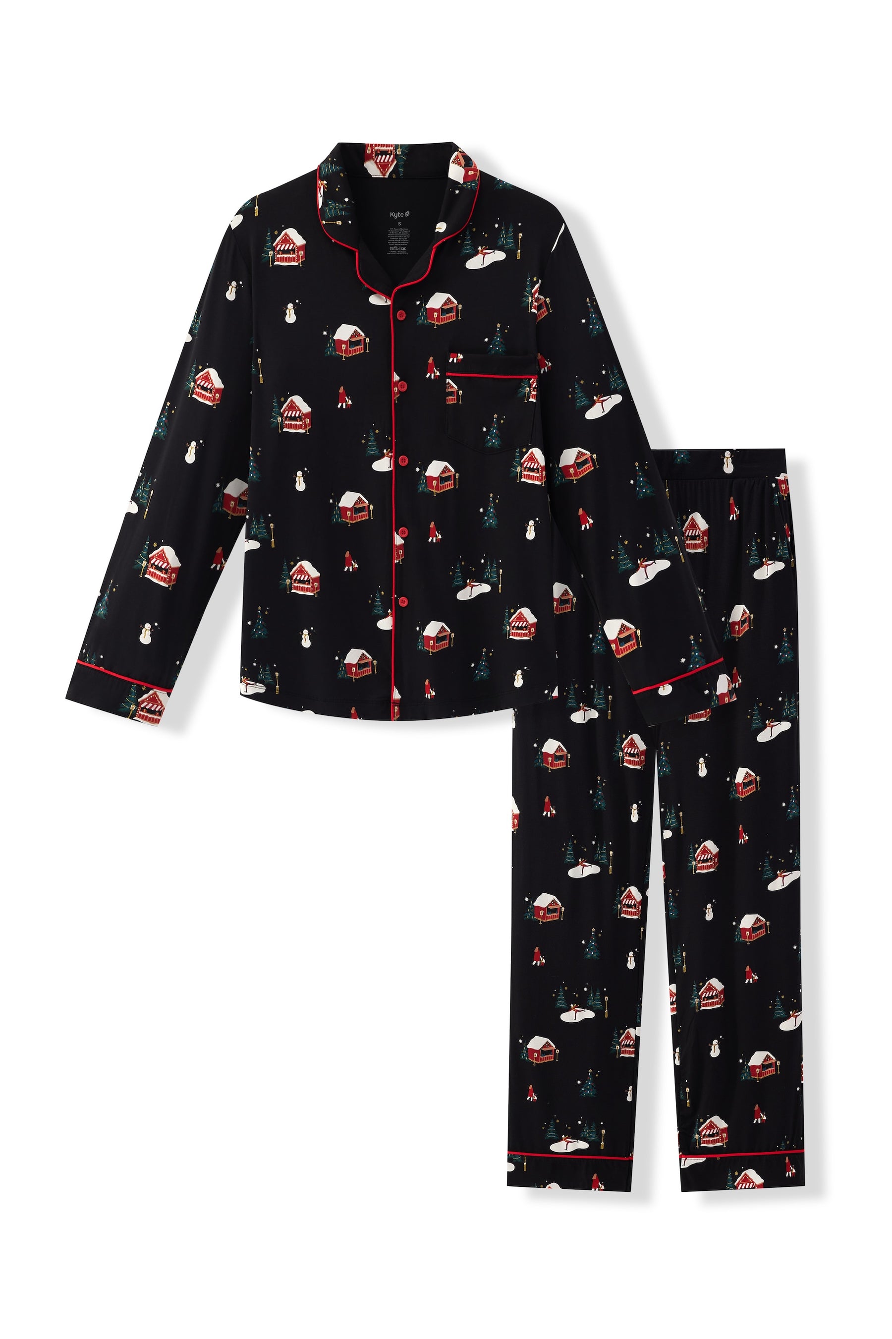 Men's Long Sleeve Pajama Set in Winter Wonderland
