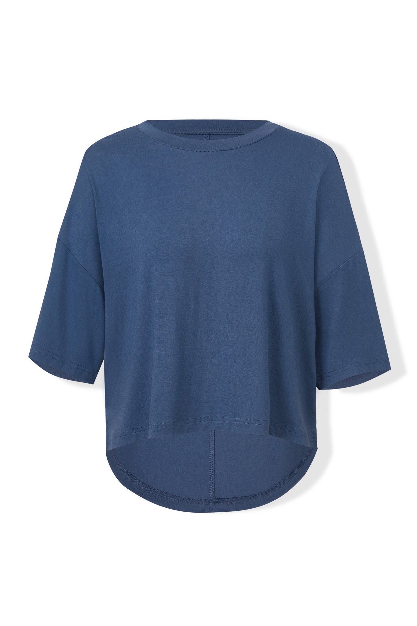 Women's Short Sleeve Boxy Tee in Oxford on a white background