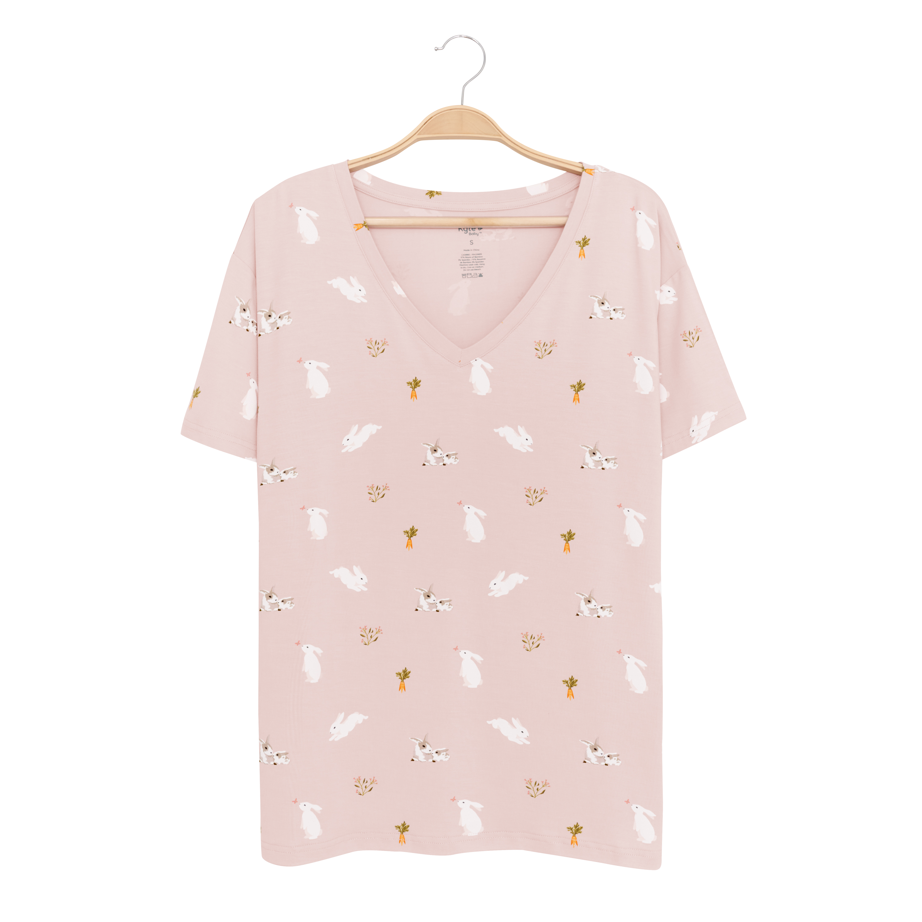 Women’s Relaxed Fit V-Neck in Blush Rabbit