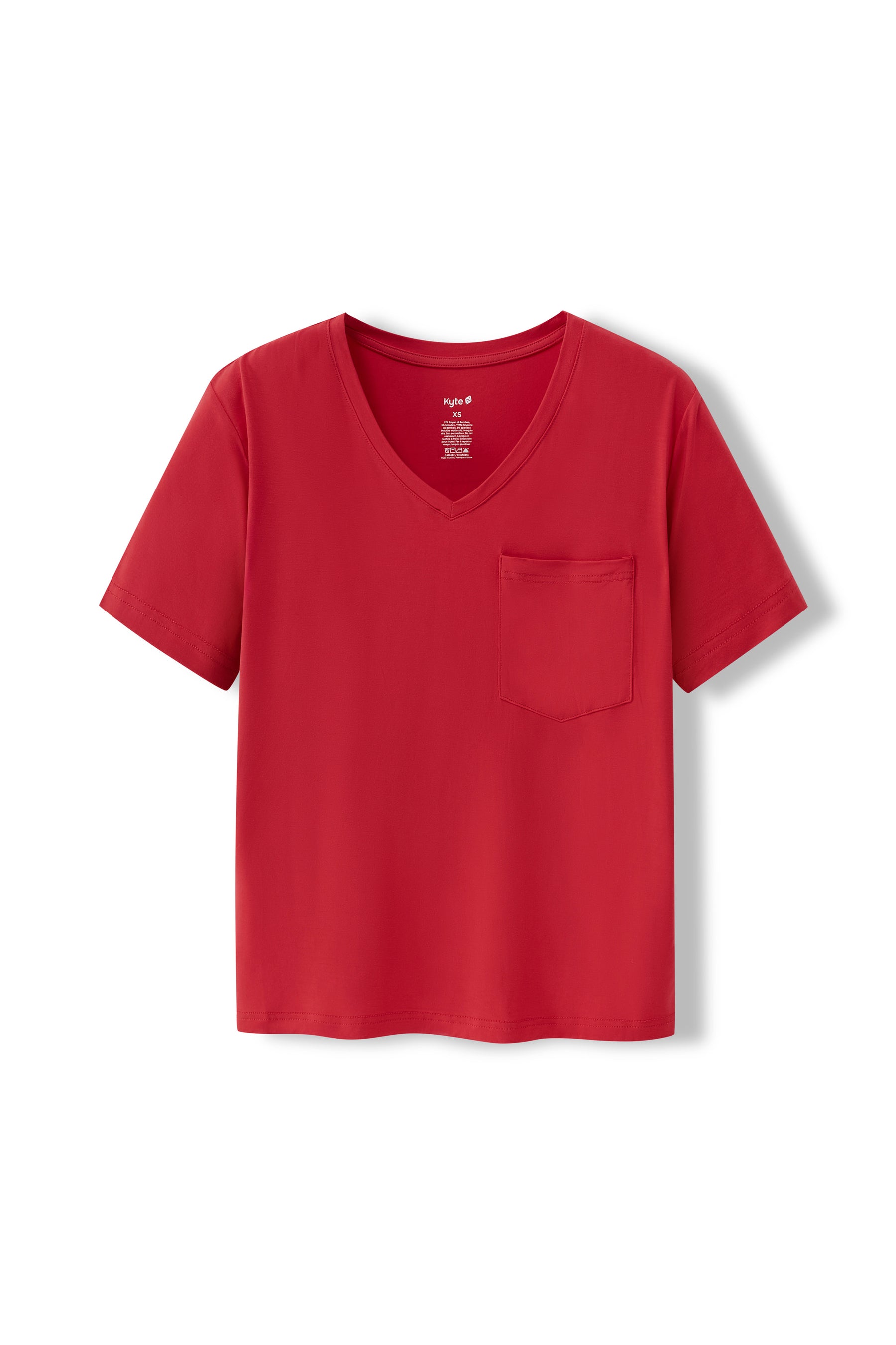 Women's Oversized V-Neck Tee in Cardinal