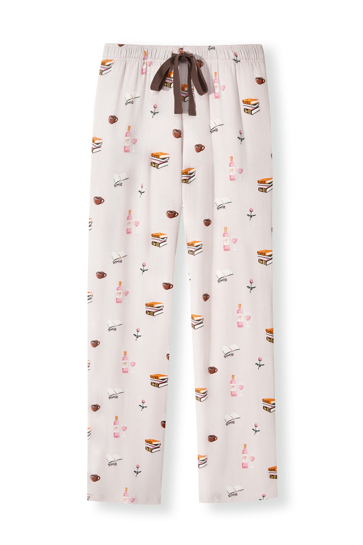Women's Lounge Pants with Book Club print on a white background