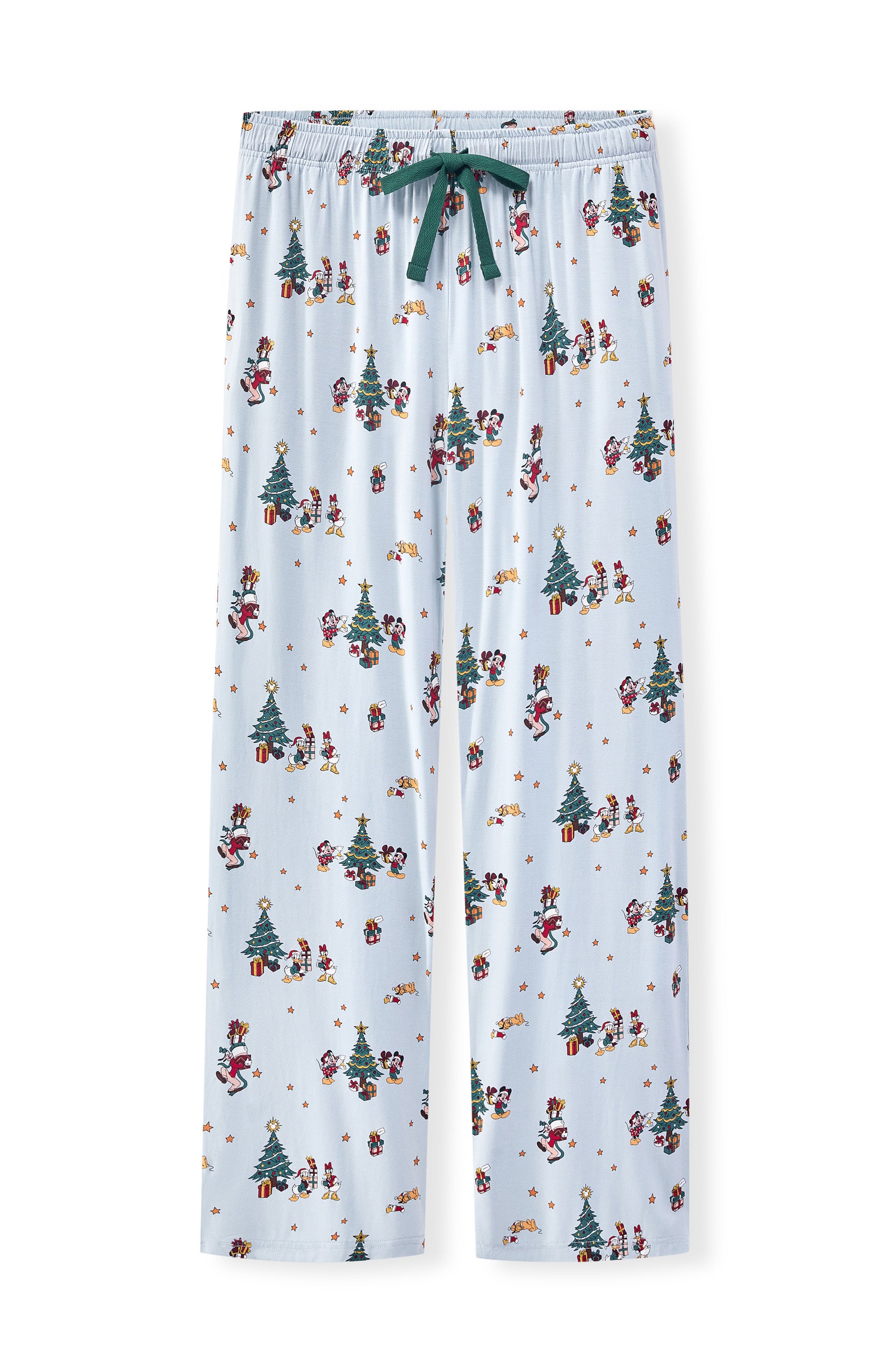 Women's Lounge Pants in Mickey & Friends Christmas print on a beige background