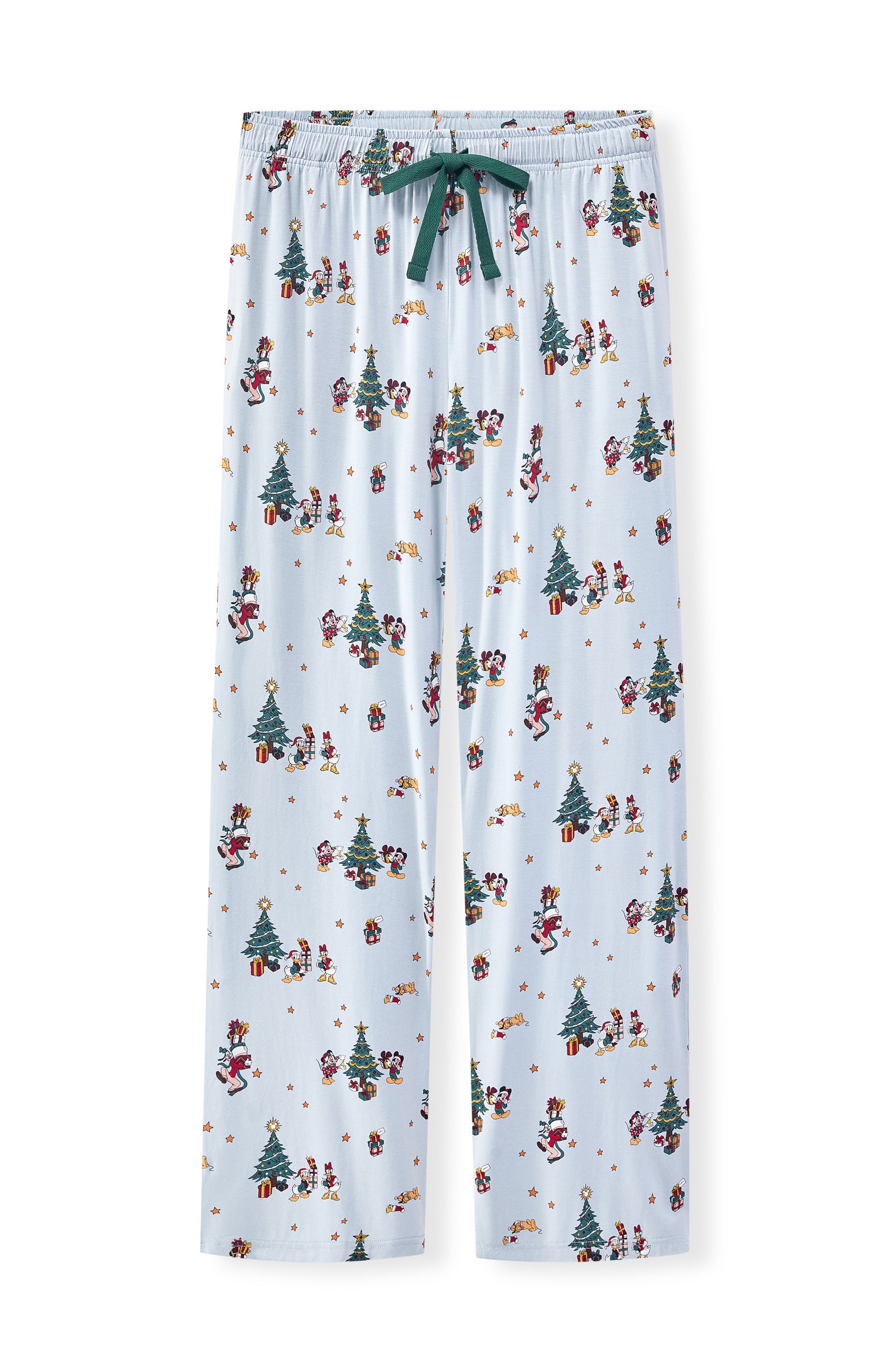 Women's Lounge Pants in Mickey & Friends Christmas print on a beige background
